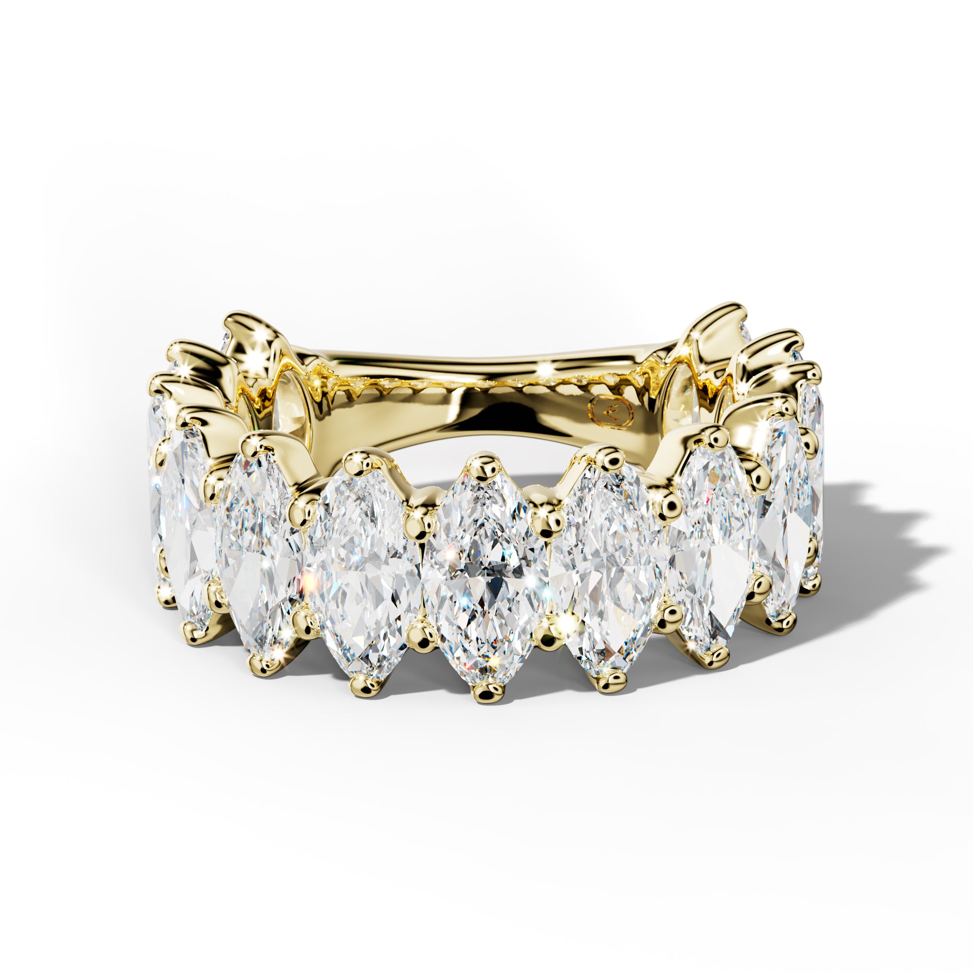 6.0 Carat Marquise Diamond 3/4 Anniversary Band Shared Prong  Low-Set Design