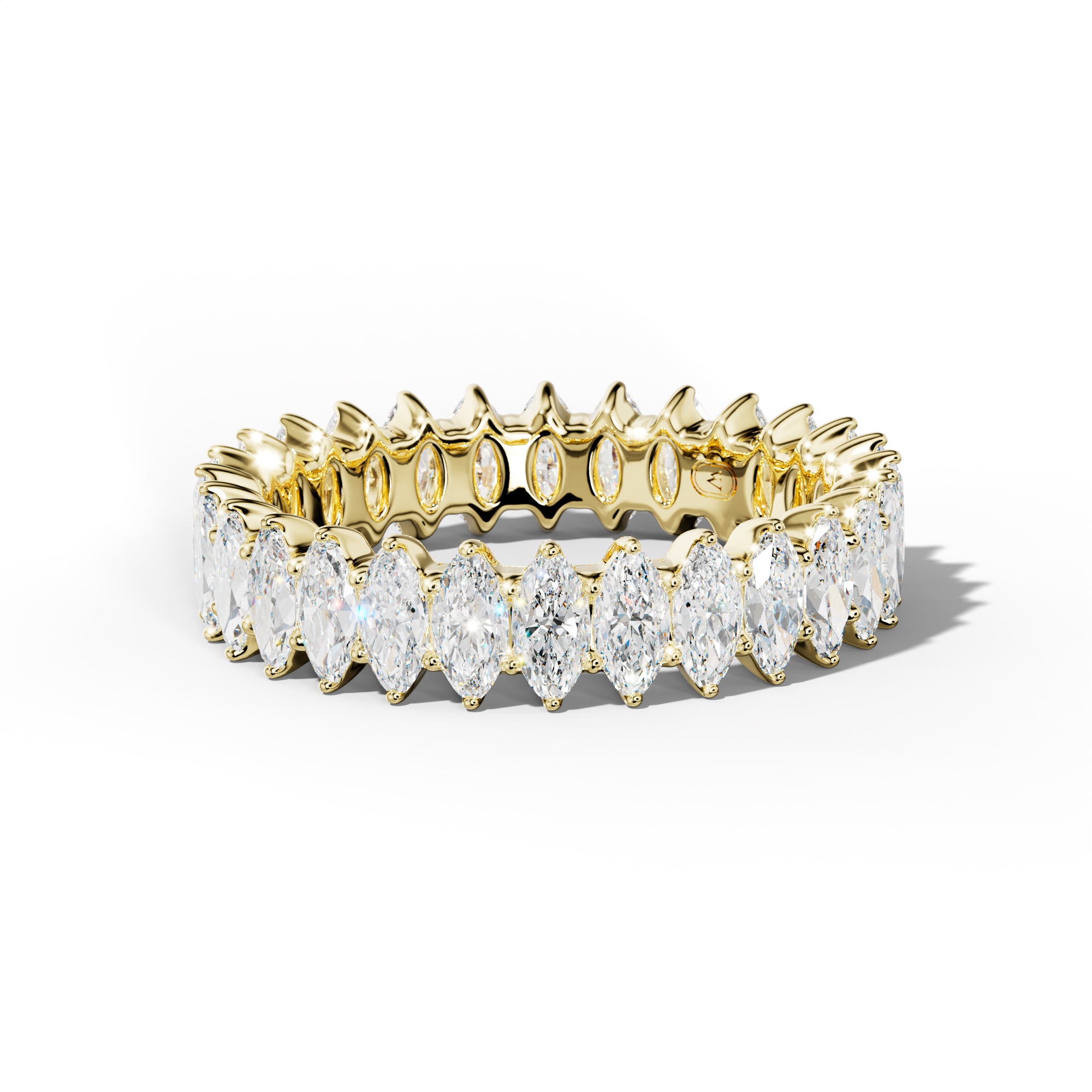 3.0 Carat Marquise Diamond Eternity Band Shared Prong  Low-Set Design