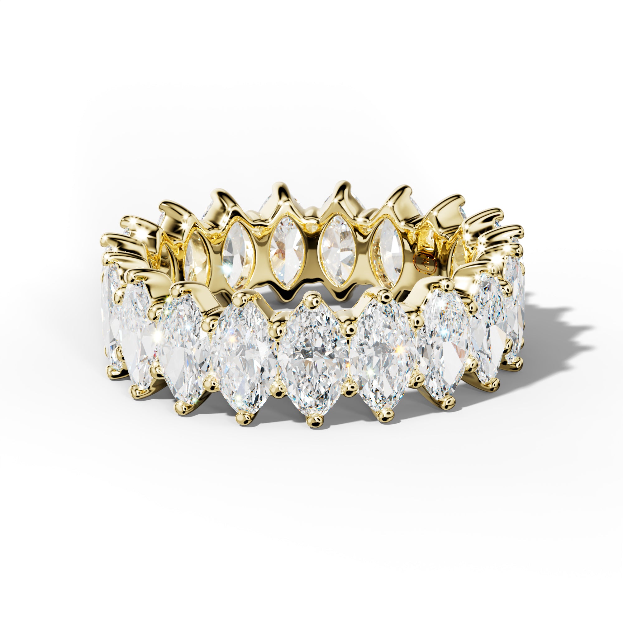 6.0 Carat Marquise Diamond Eternity Band Shared Prong  Low-Set Design