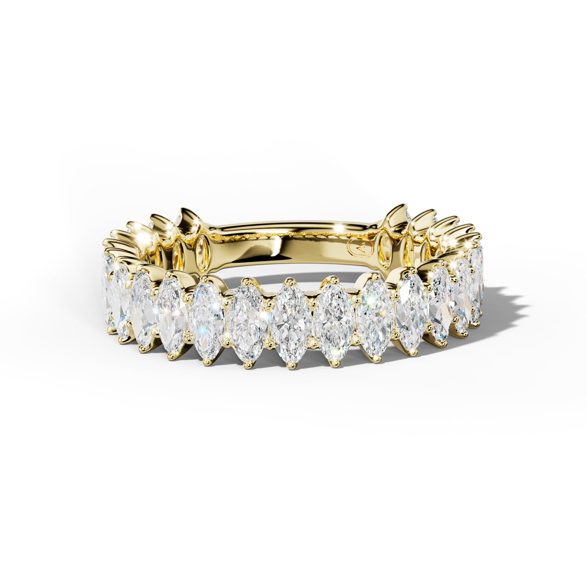 2.0 Carat Marquise Diamond 3/4 Anniversary Band Shared Prong  Low-Set Design