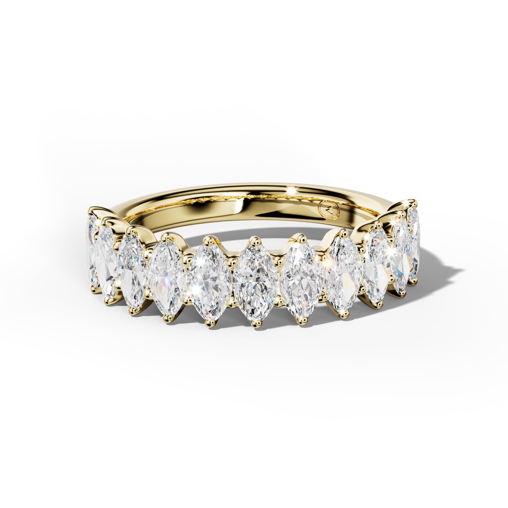2.0 Carat Marquise Diamond Half Anniversary Band Shared Prong  Low-Set Design