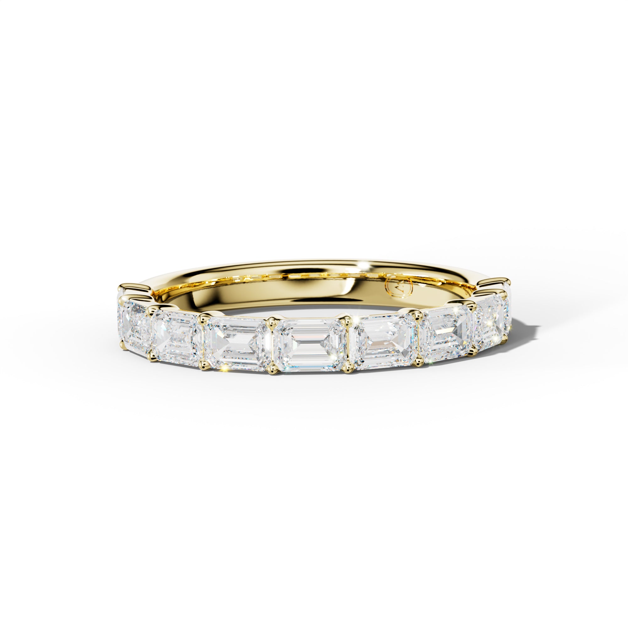 1.0 Carat East West Emerald Cut Diamond Half Anniversary Band Shared Prong  Low-Set Design