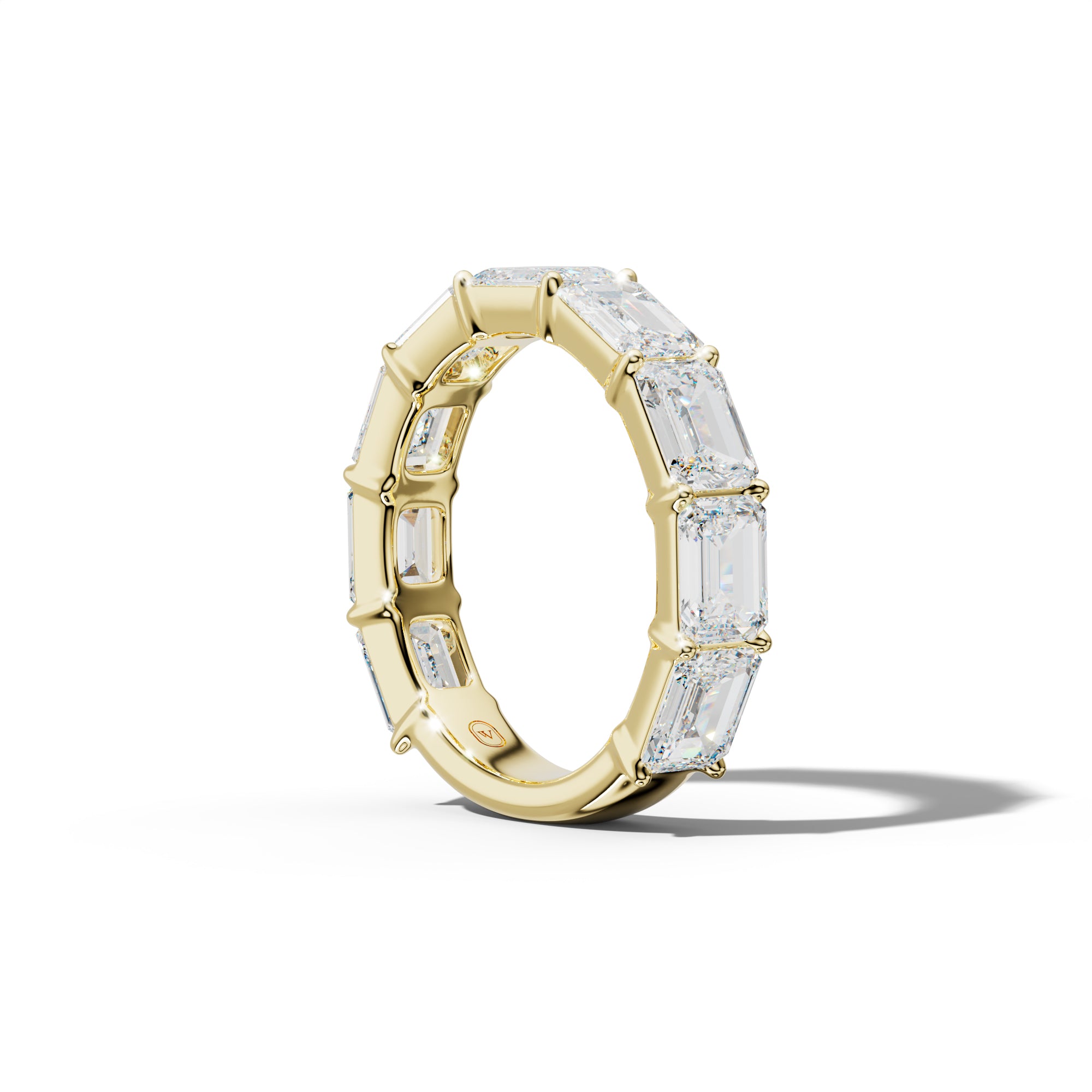 6.0 Carat East West Emerald Cut Diamond 3/4 Anniversary Band Shared Prong  Low-Set Design  Low-Set Design