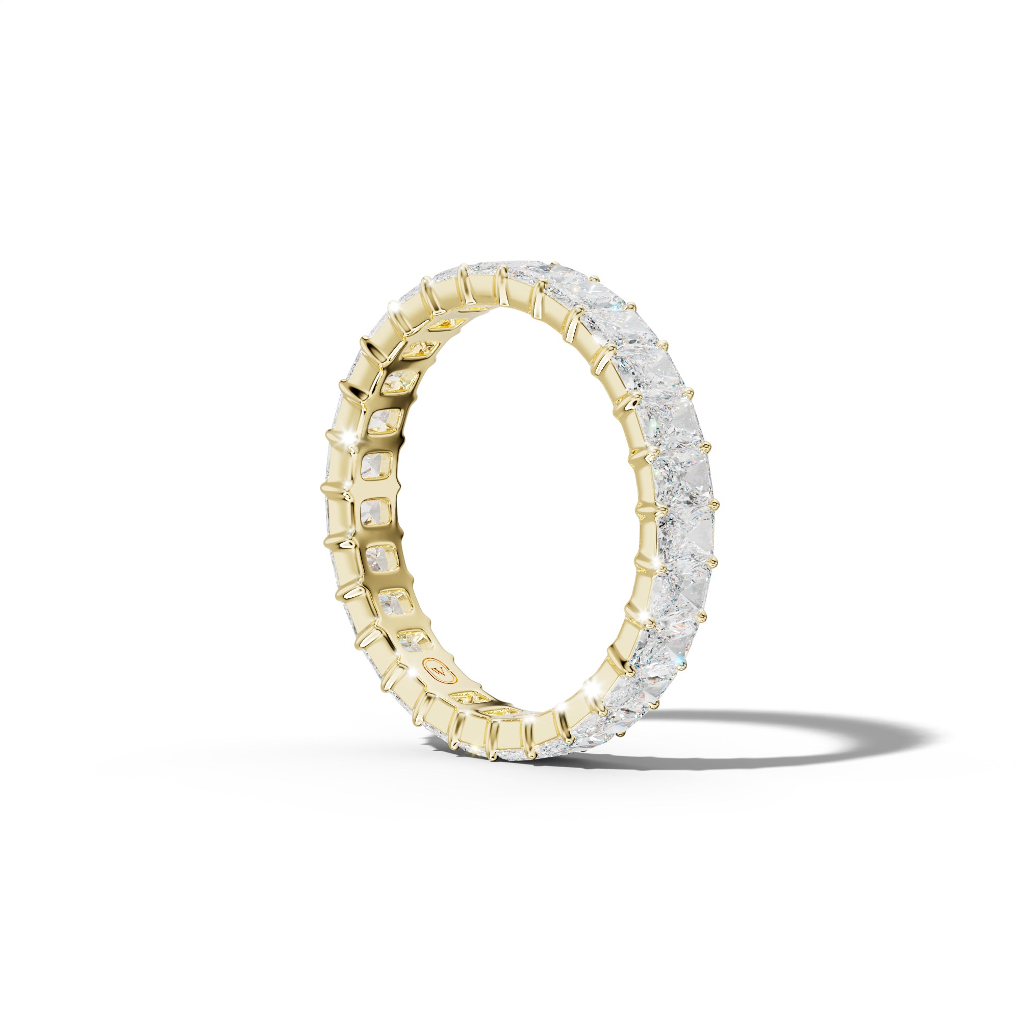 4.0 Carat Radiant Diamond Eternity Band Shared Prong Low-Set Design