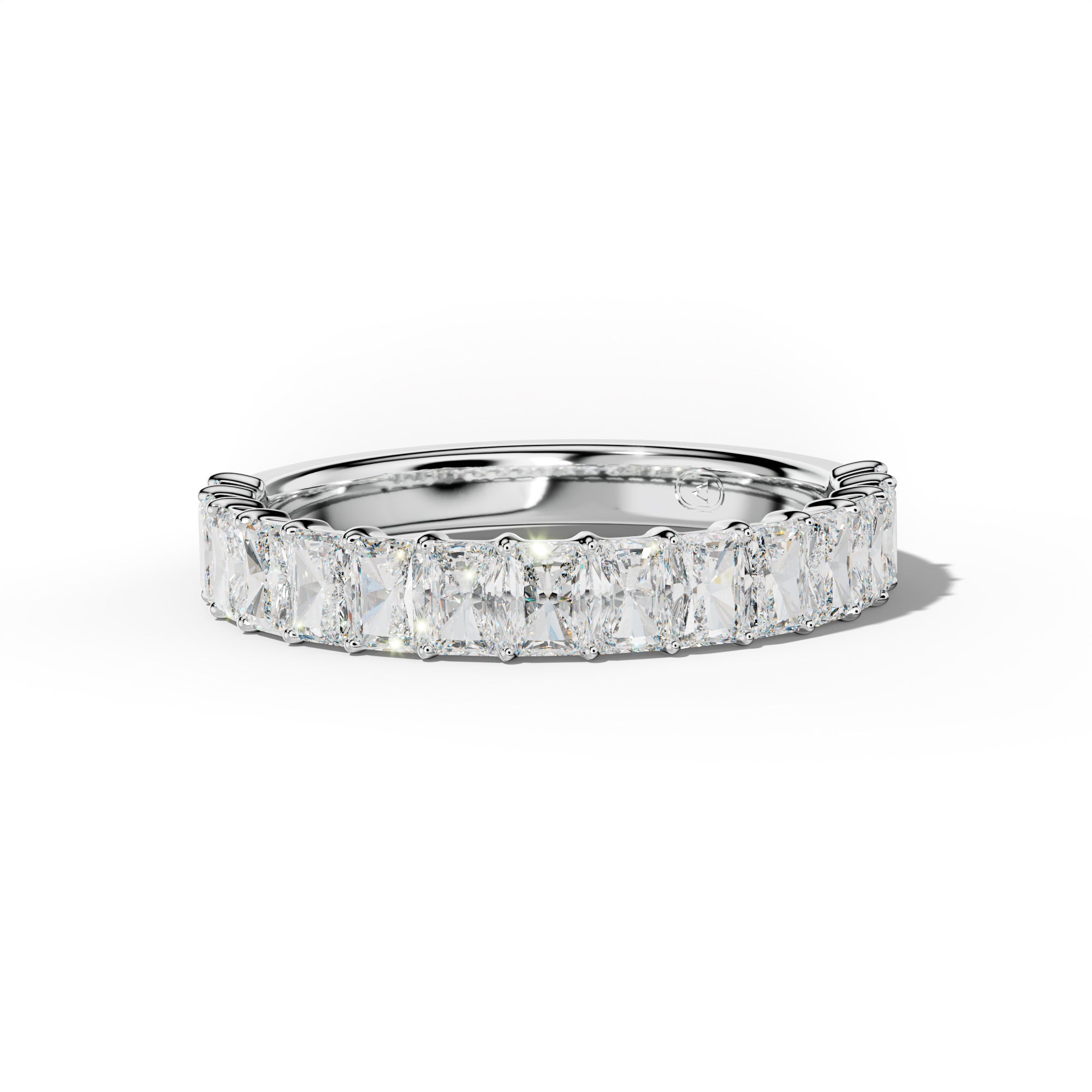 2.0 Carat Radiant Diamond Half Anniversary Band Shared Prong Low-Set Design