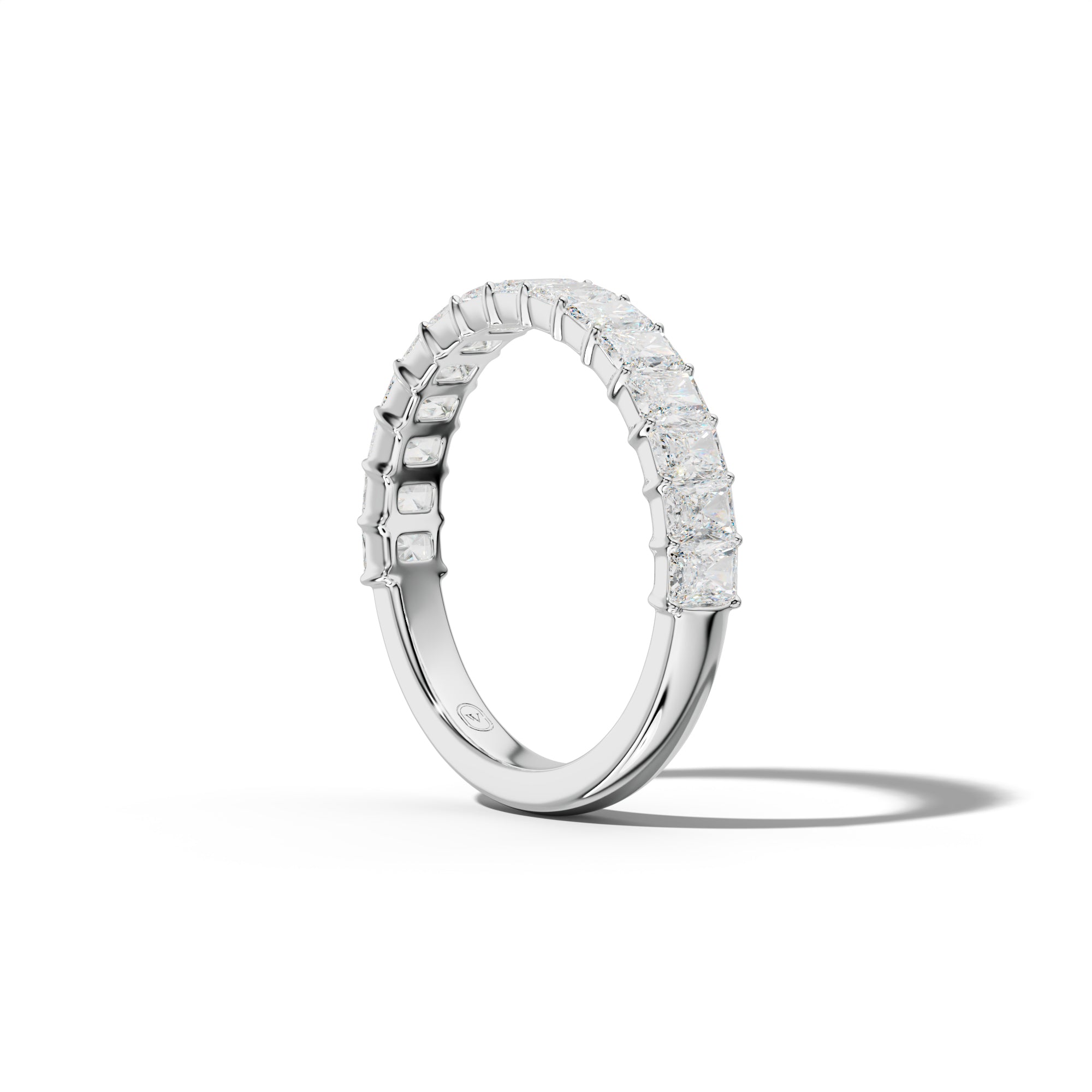 2.0 Carat Radiant Diamond Half Anniversary Band Shared Prong Low-Set Design