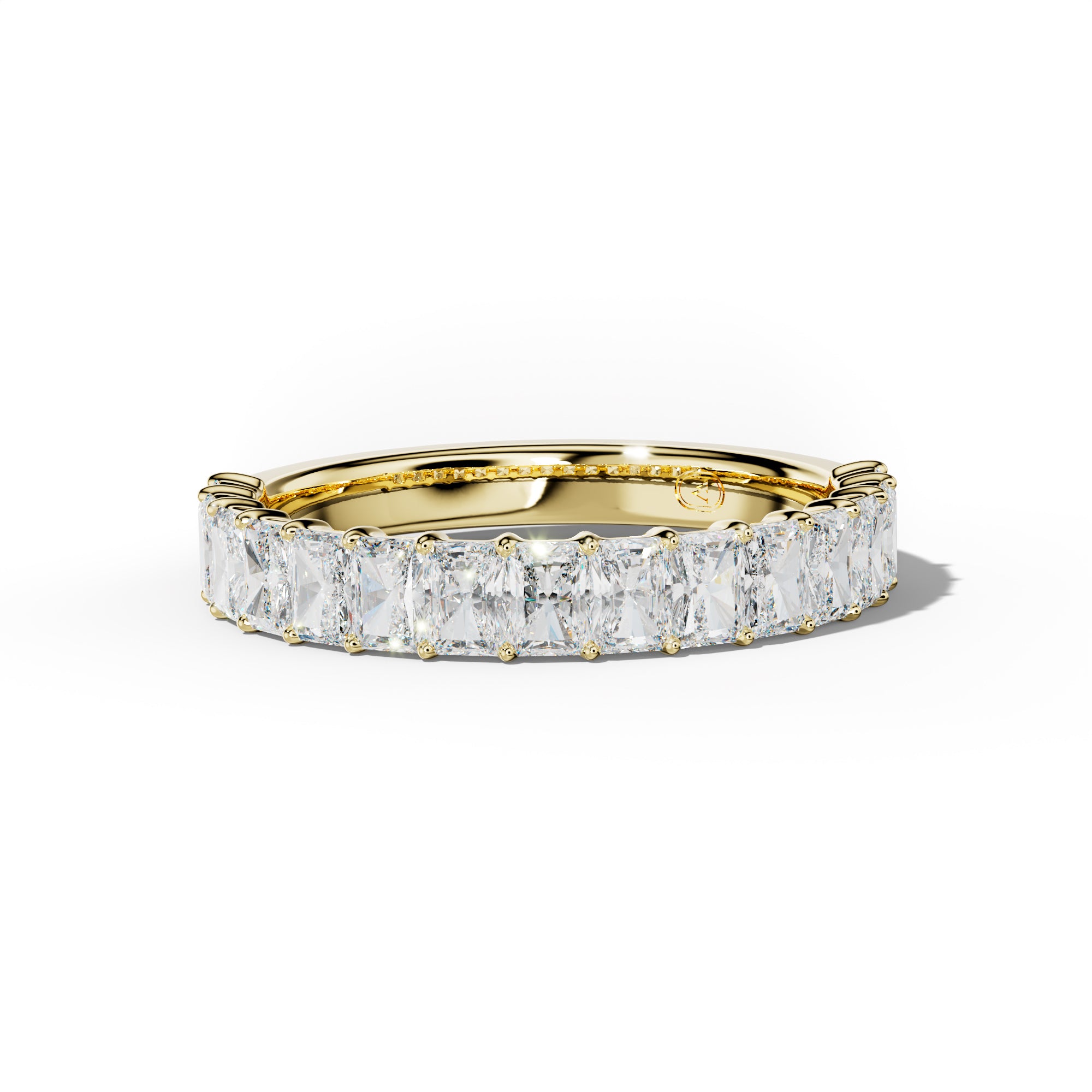 2.0 Carat Radiant Diamond Half Anniversary Band Shared Prong Low-Set Design