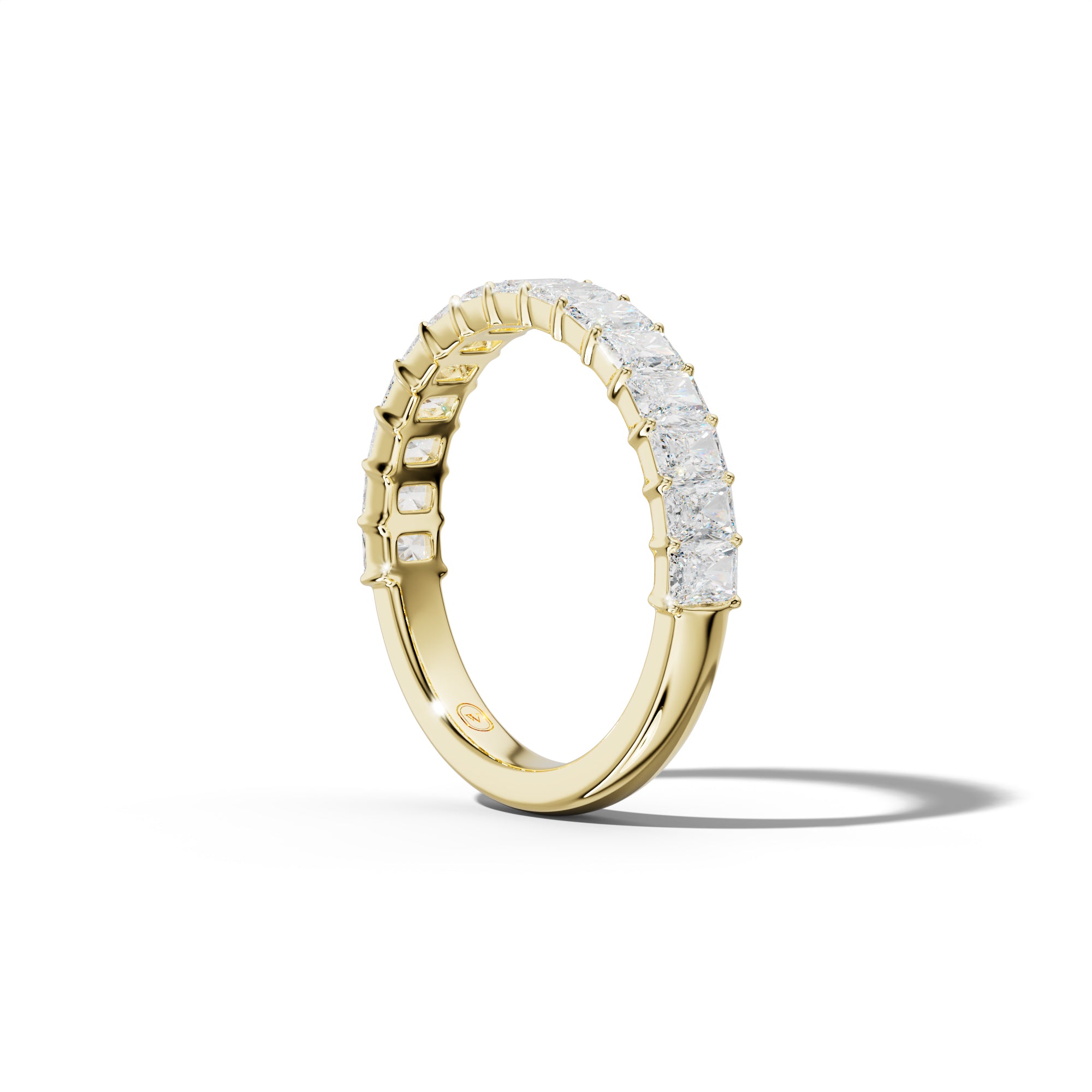 2.0 Carat Radiant Diamond Half Anniversary Band Shared Prong Low-Set Design