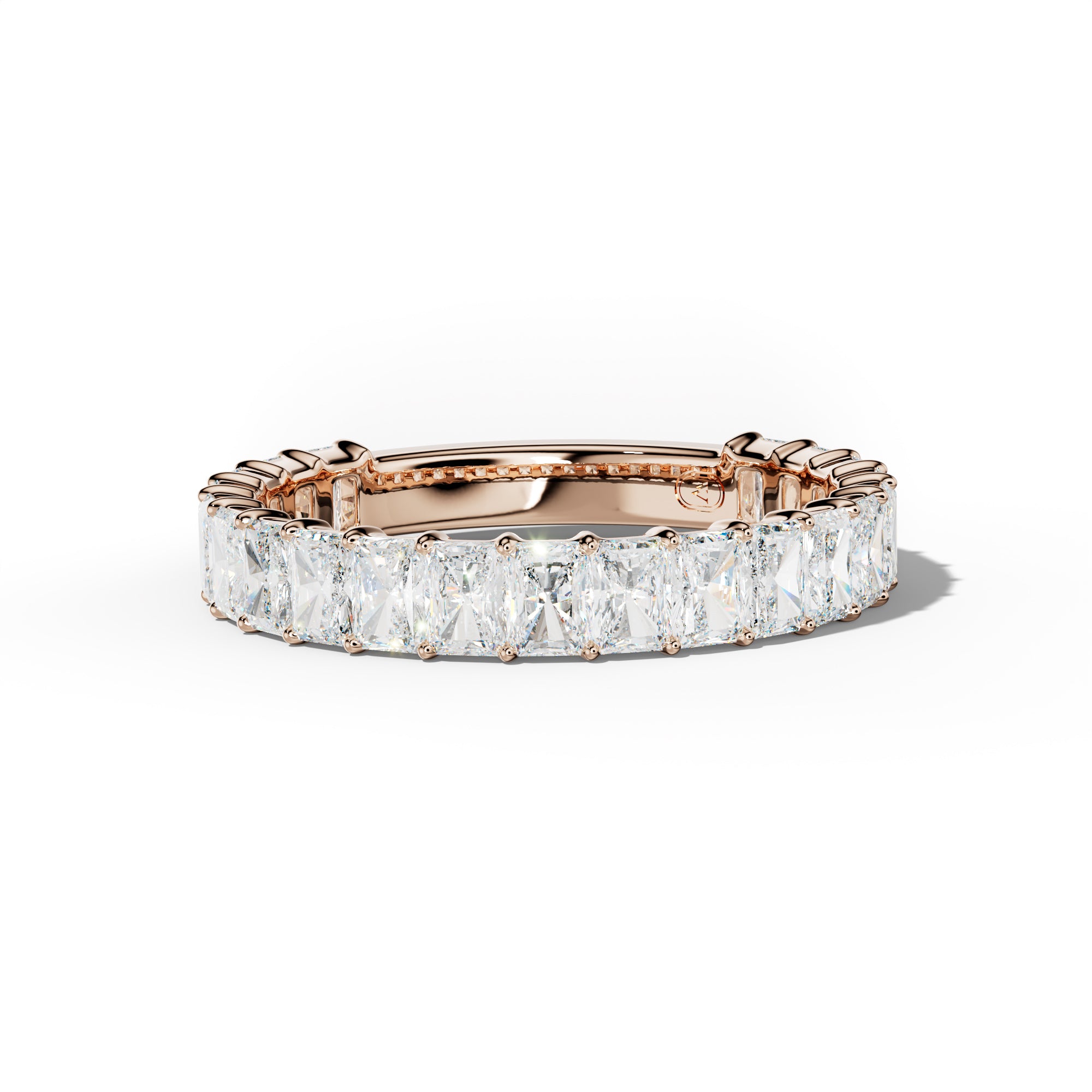 3.0 Carat Radiant Diamond 3/4 Anniversary Band Shared Prong Low-Set Design