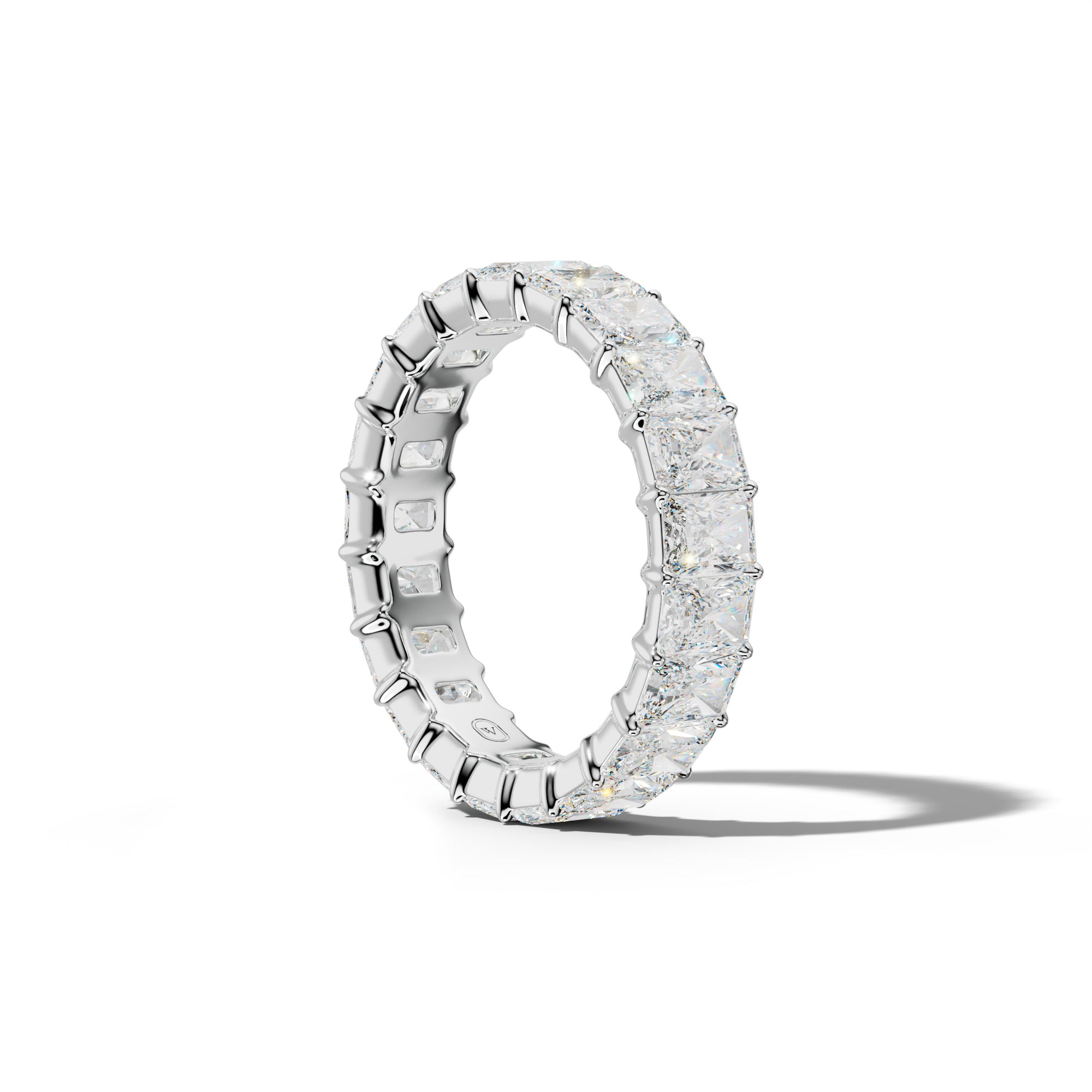 6.0 Carat Radiant Diamond Eternity Band Shared Prong Low-Set Design
