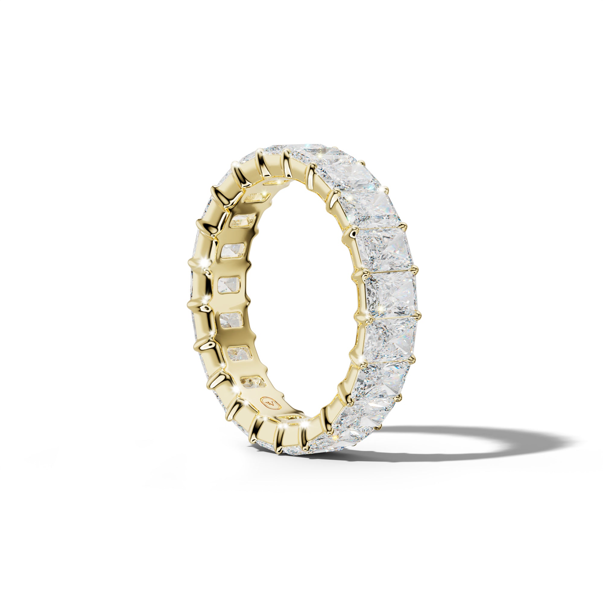6.0 Carat Radiant Diamond Eternity Band Shared Prong Low-Set Design
