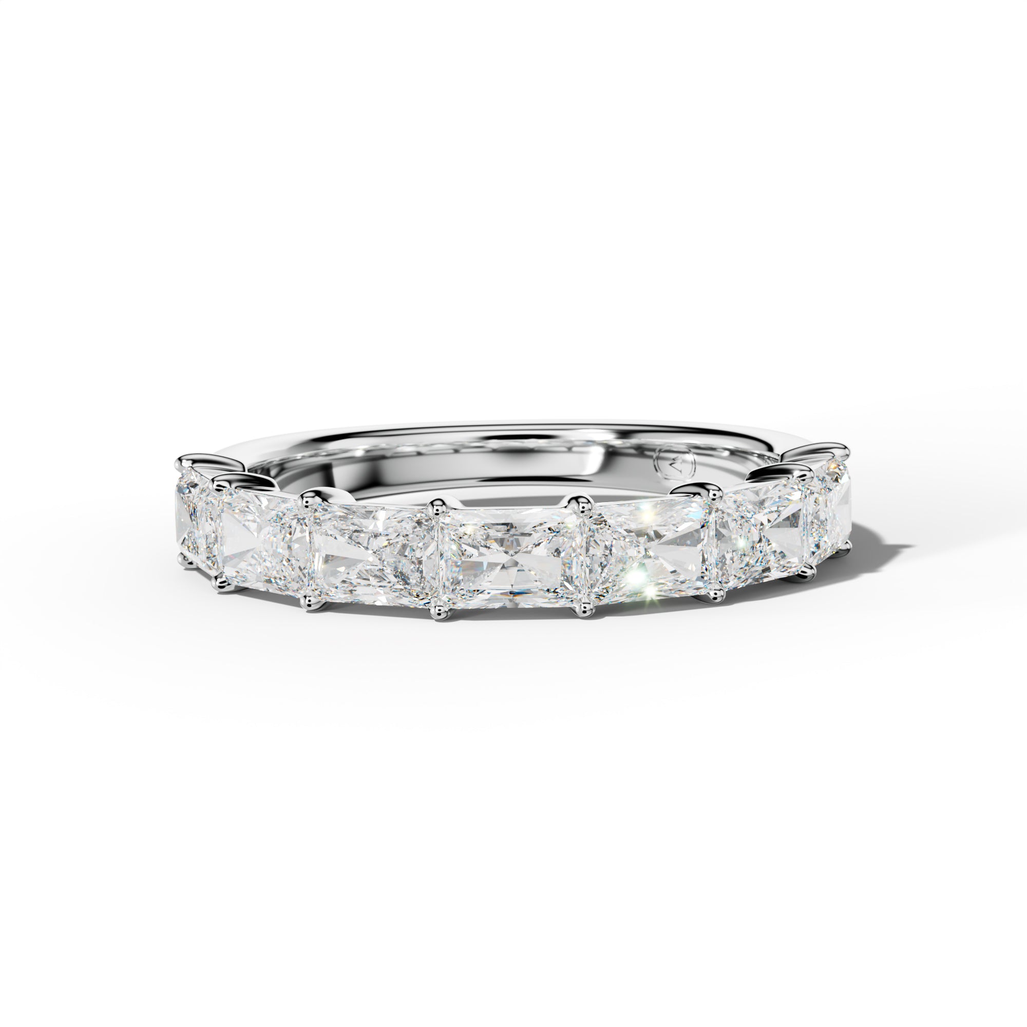 2.0 Carat East West Radiant Diamond Half Anniversary Band Shared Prong Low-Set Design