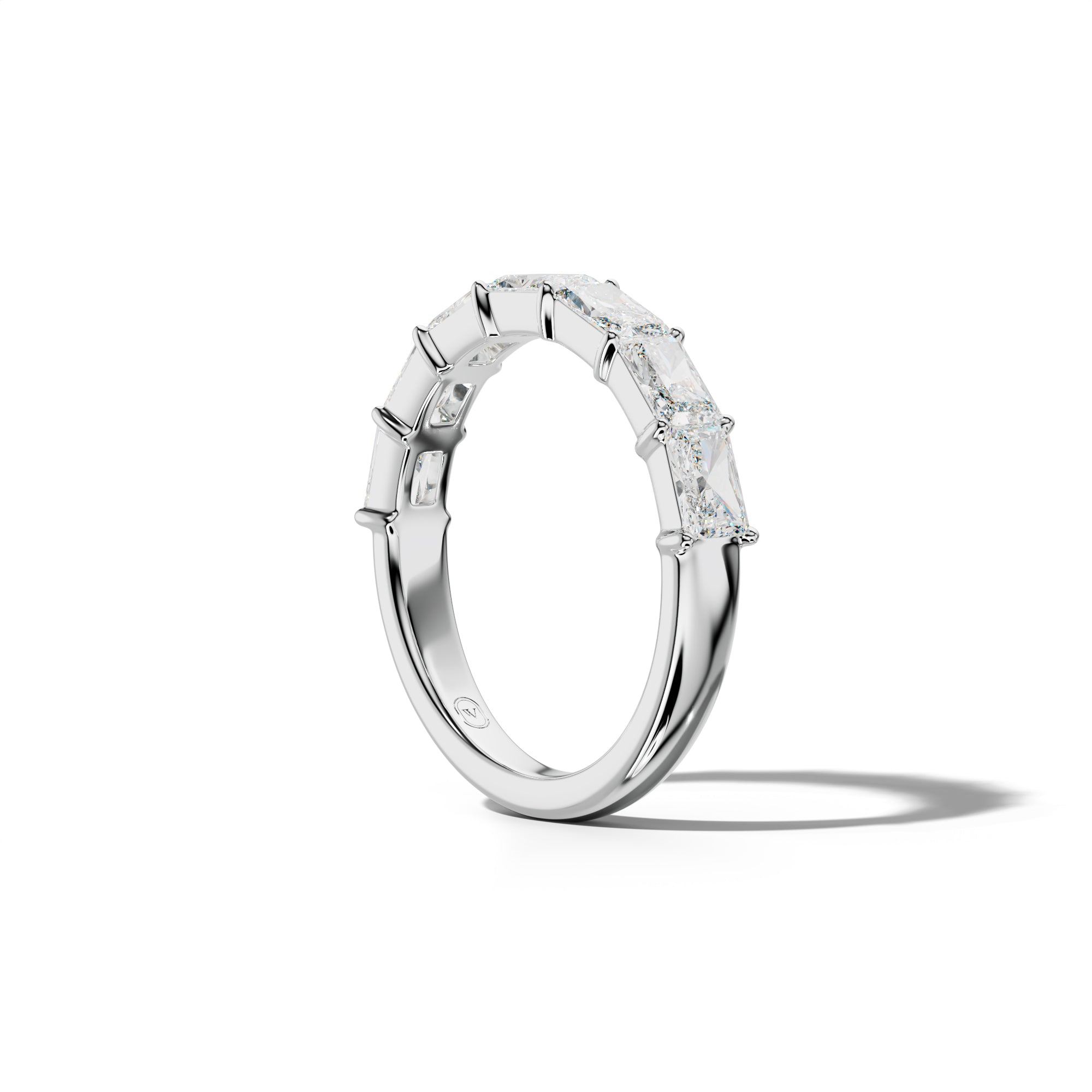 2.0 Carat East West Radiant Diamond Half Anniversary Band Shared Prong Low-Set Design