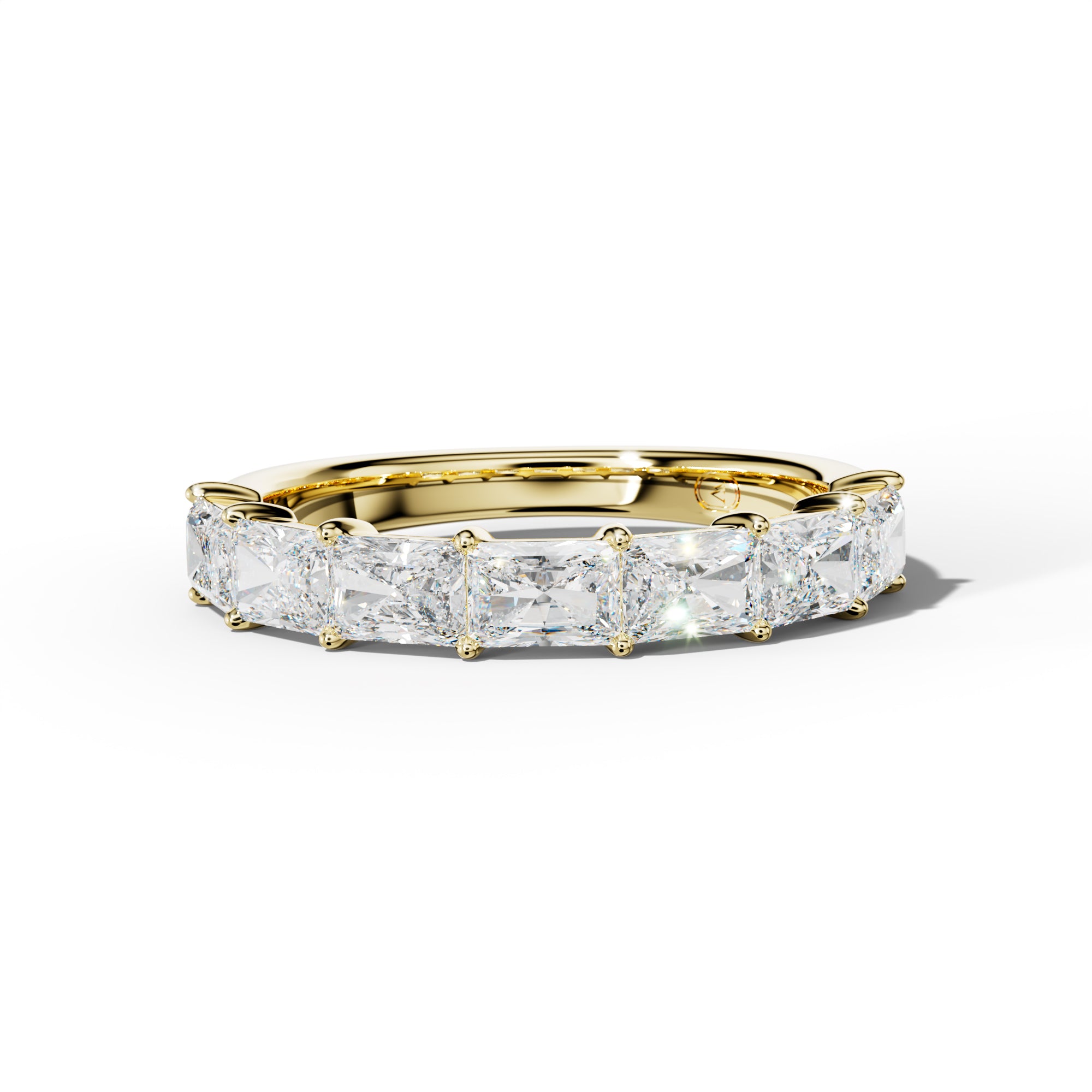 2.0 Carat East West Radiant Diamond Half Anniversary Band Shared Prong Low-Set Design