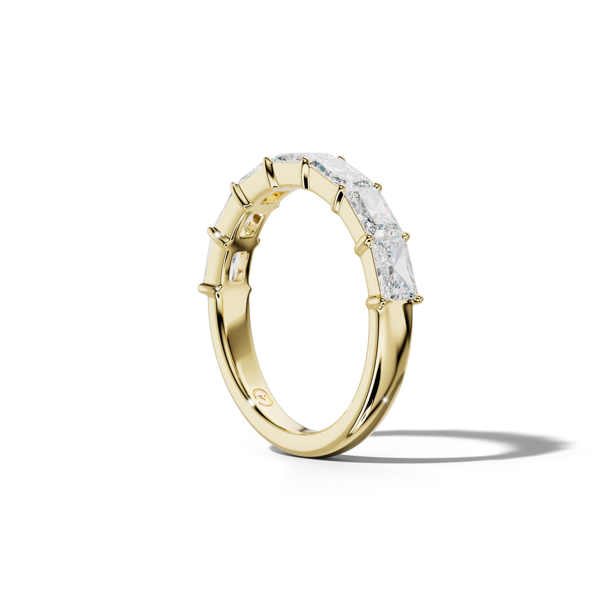 2.0 Carat East West Radiant Diamond Half Anniversary Band Shared Prong Low-Set Design