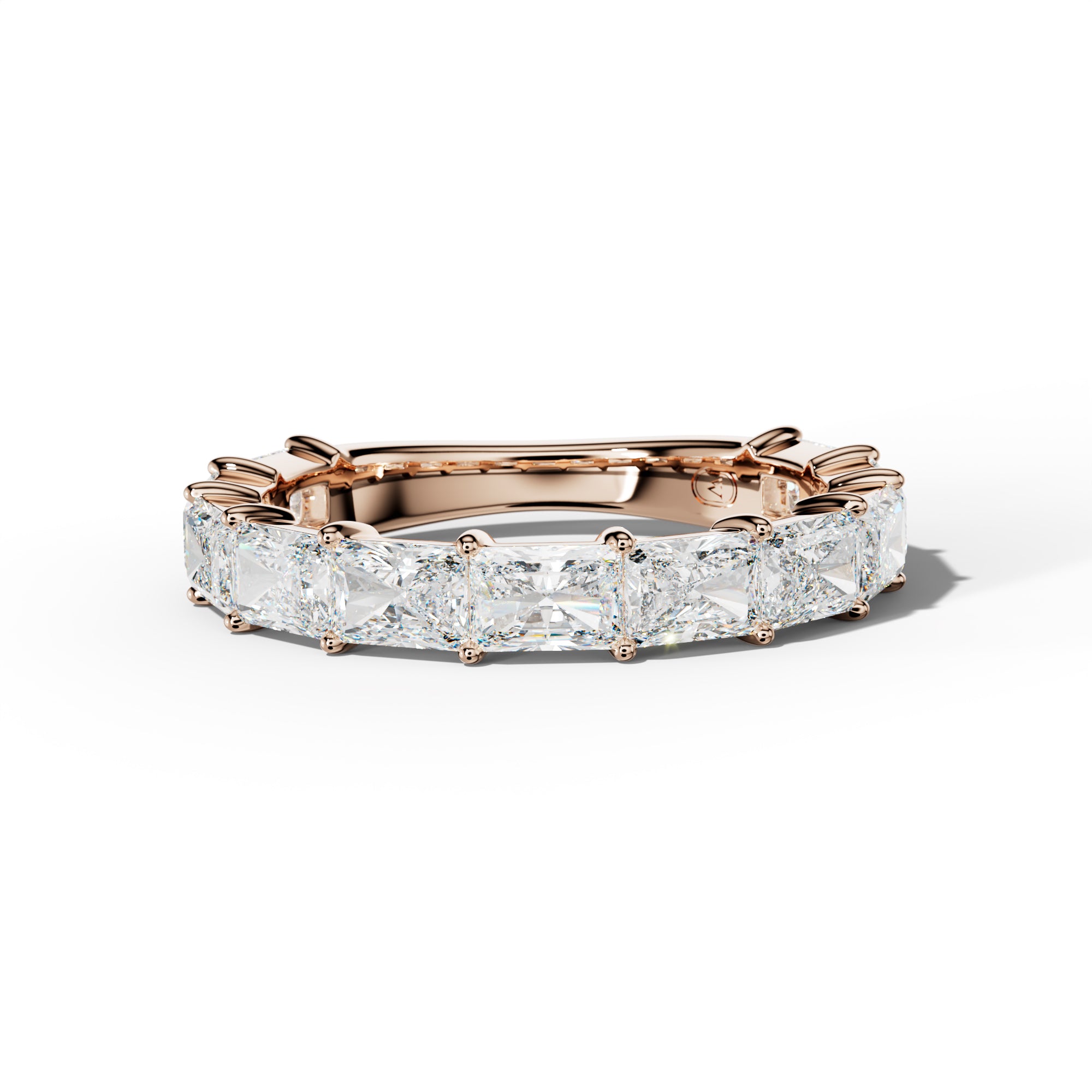 3.0 Carat East West Radiant Diamond 3/4 Anniversary Band Shared Prong Low-Set Design