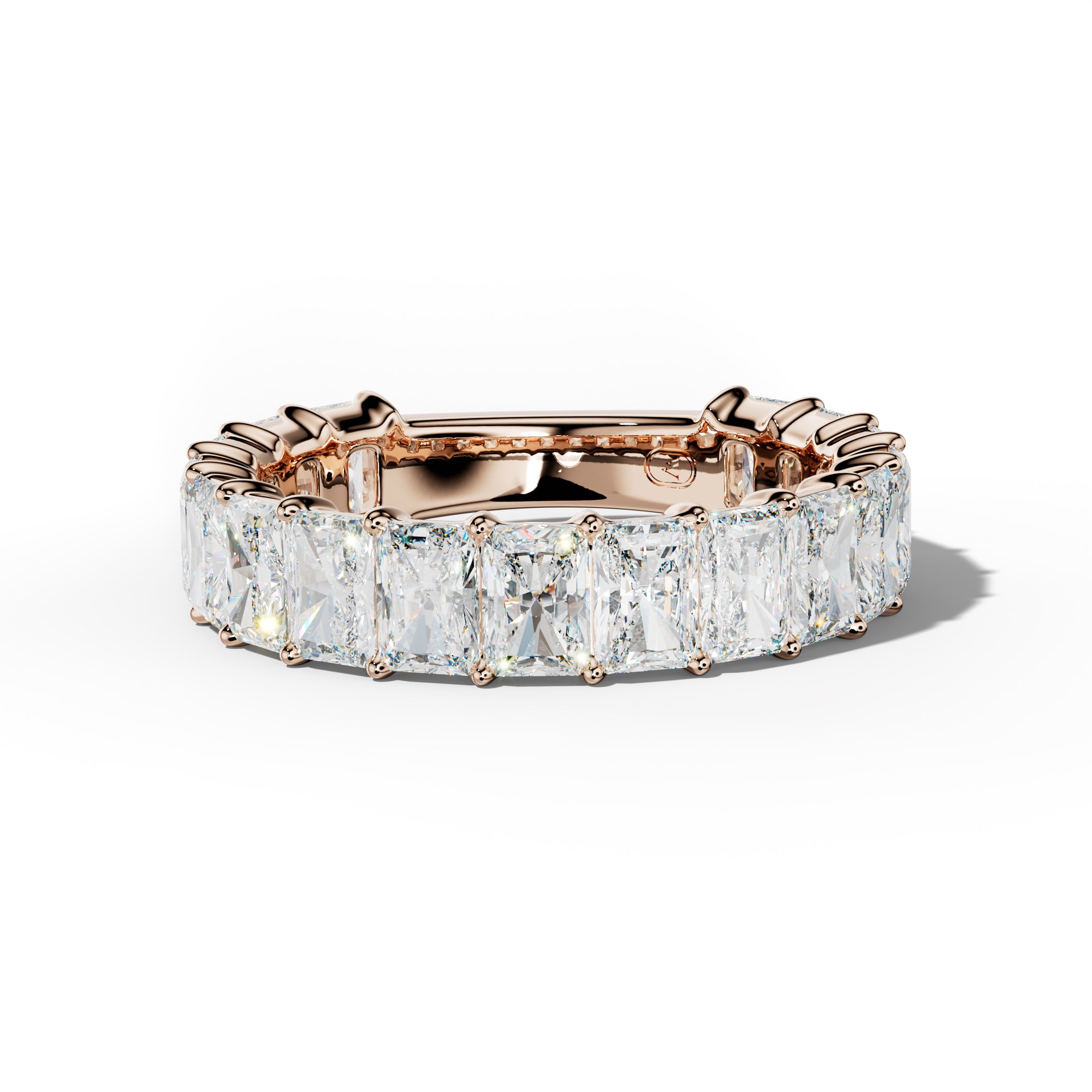 5.0 Carat Radiant Diamond 3/4 Anniversary Band Shared Prong Low-Set Design