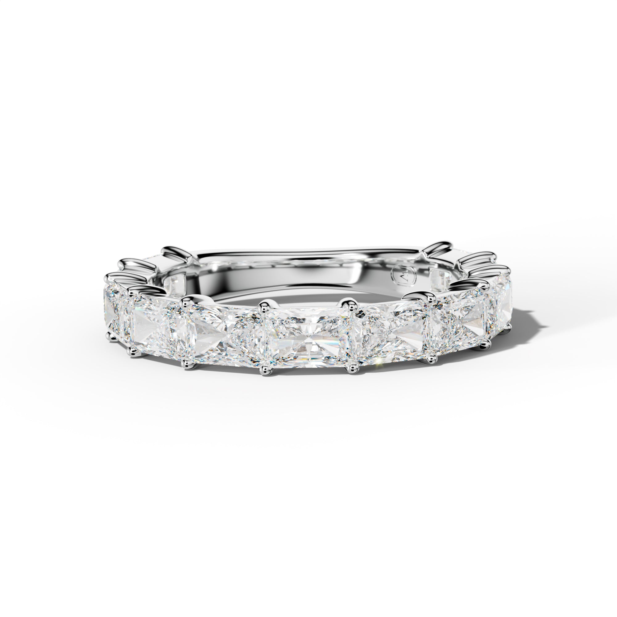 3.0 Carat East West Radiant Diamond 3/4 Anniversary Band Shared Prong Low-Set Design