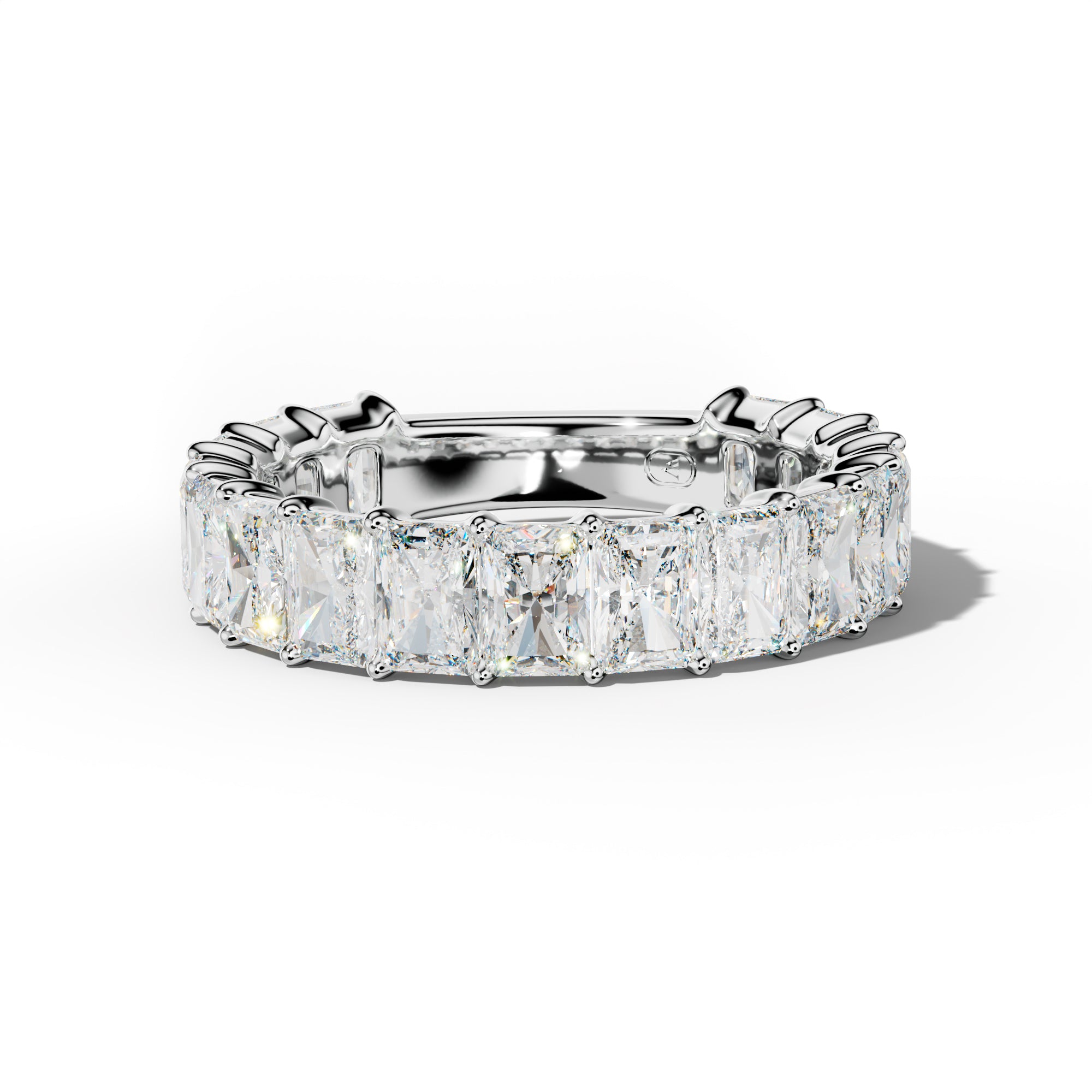 5.0 Carat Radiant Diamond 3/4 Anniversary Band Shared Prong Low-Set Design