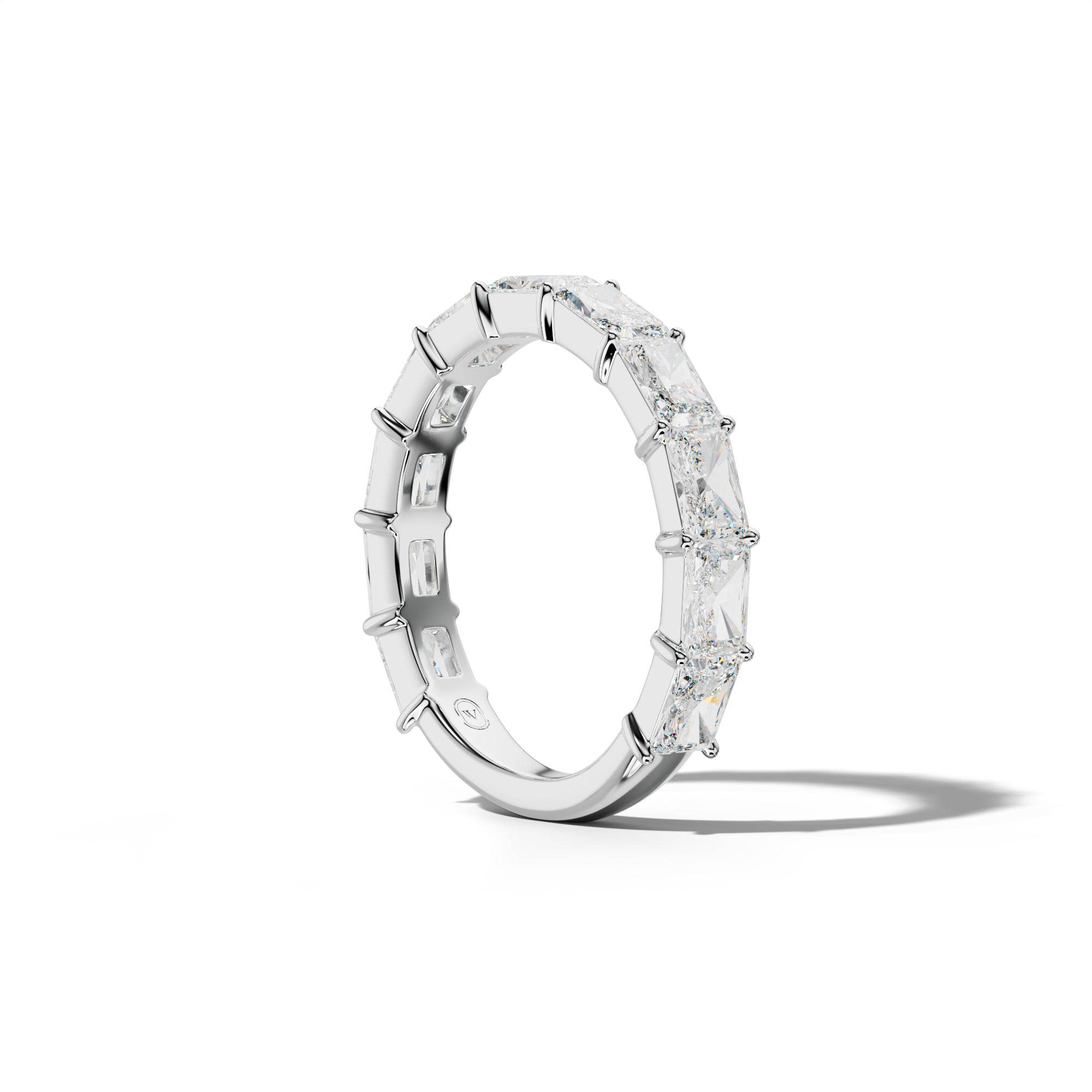 3.0 Carat East West Radiant Diamond 3/4 Anniversary Band Shared Prong Low-Set Design