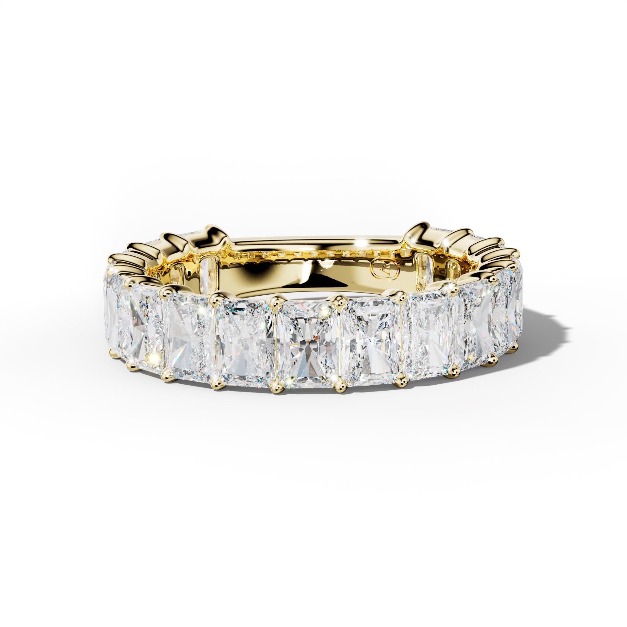 5.0 Carat Radiant Diamond 3/4 Anniversary Band Shared Prong Low-Set Design