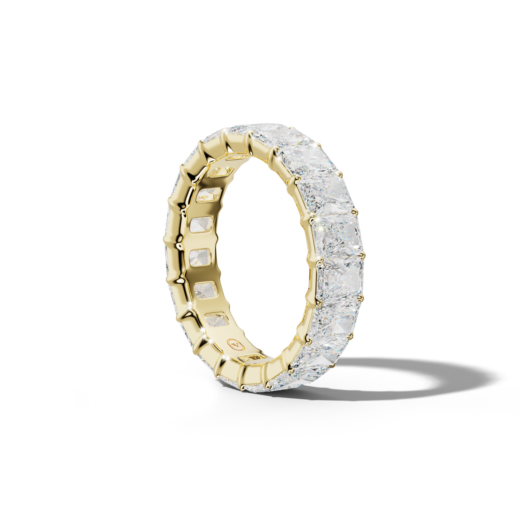 8.0 Carat Radiant Diamond Eternity Band Shared Prong Low-Set Design