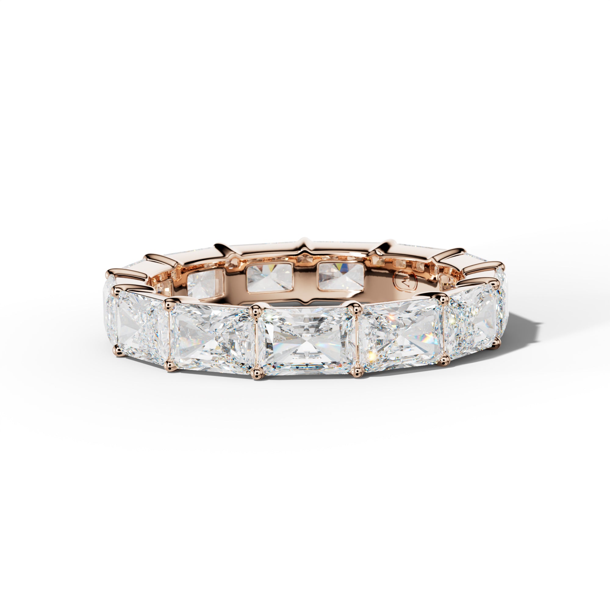 5.0 Carat East West Radiant Diamond Eternity Band Shared Prong Low-Set Design