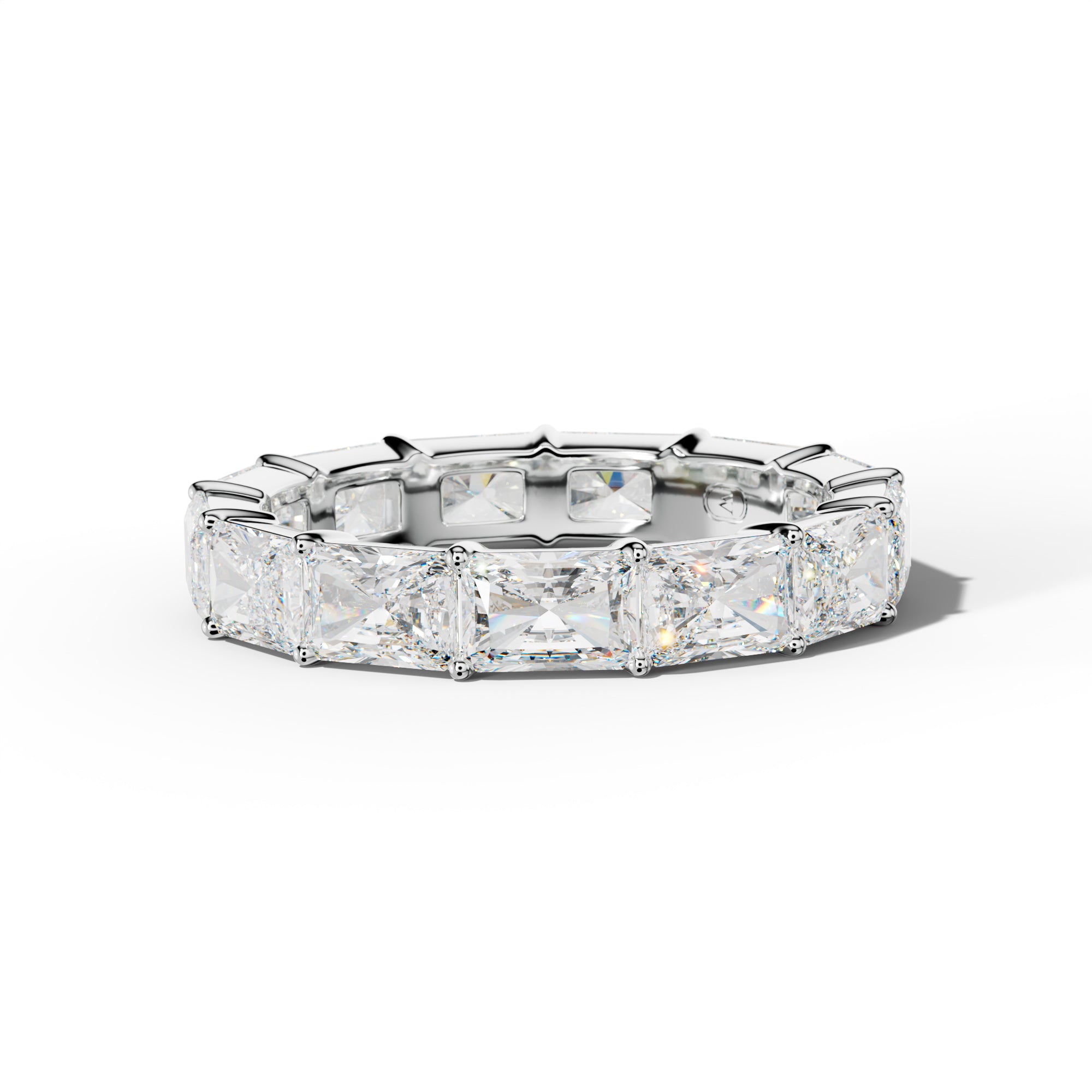 5.0 Carat East West Radiant Diamond Eternity Band Shared Prong Low-Set Design