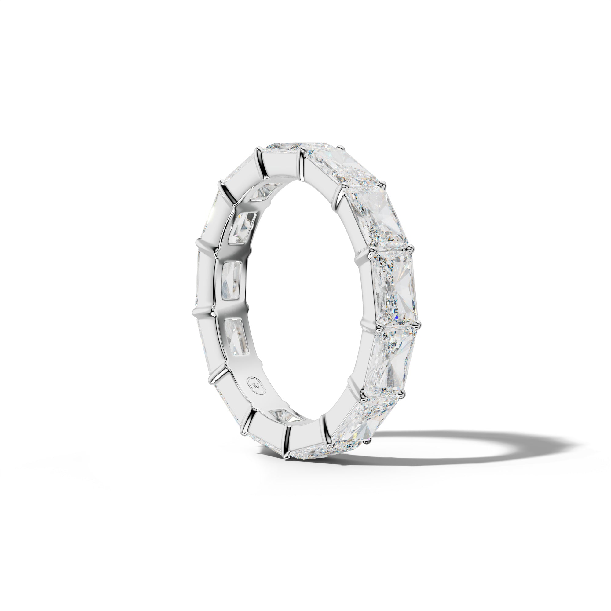 5.0 Carat East West Radiant Diamond Eternity Band Shared Prong Low-Set Design