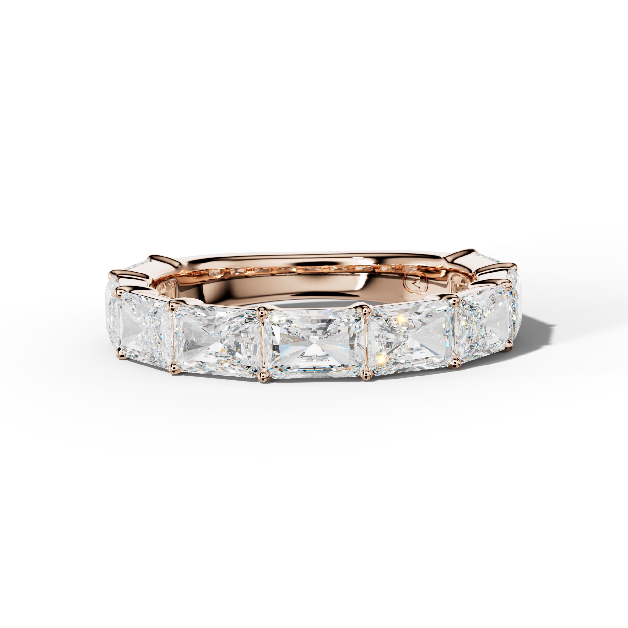 4.0 Carat East West Radiant Diamond 3/4 Anniversary Band Shared Prong Low-Set Design