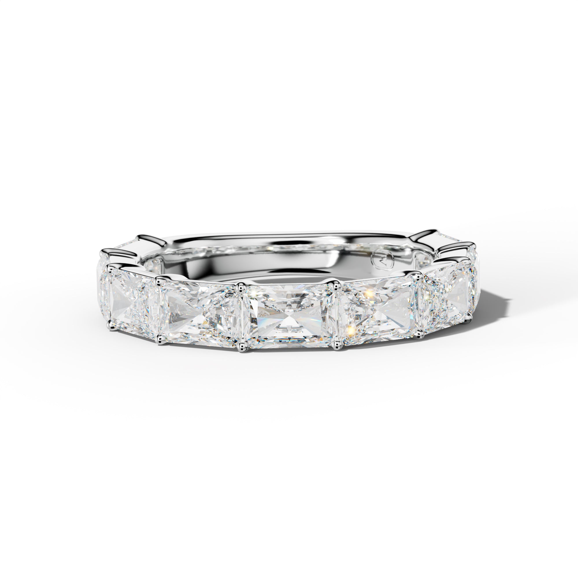 4.0 Carat East West Radiant Diamond 3/4 Anniversary Band Shared Prong Low-Set Design