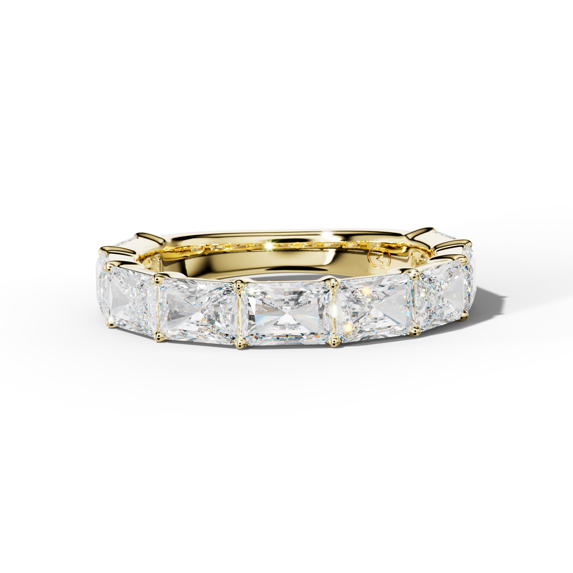 4.0 Carat East West Radiant Diamond 3/4 Anniversary Band Shared Prong Low-Set Design