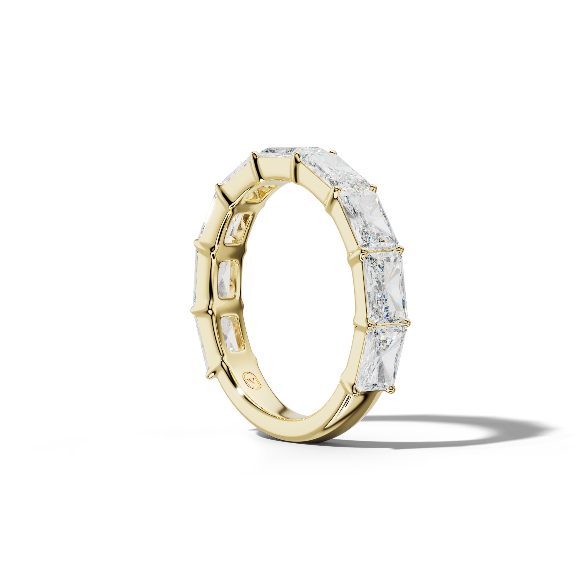 4.0 Carat East West Radiant Diamond 3/4 Anniversary Band Shared Prong Low-Set Design