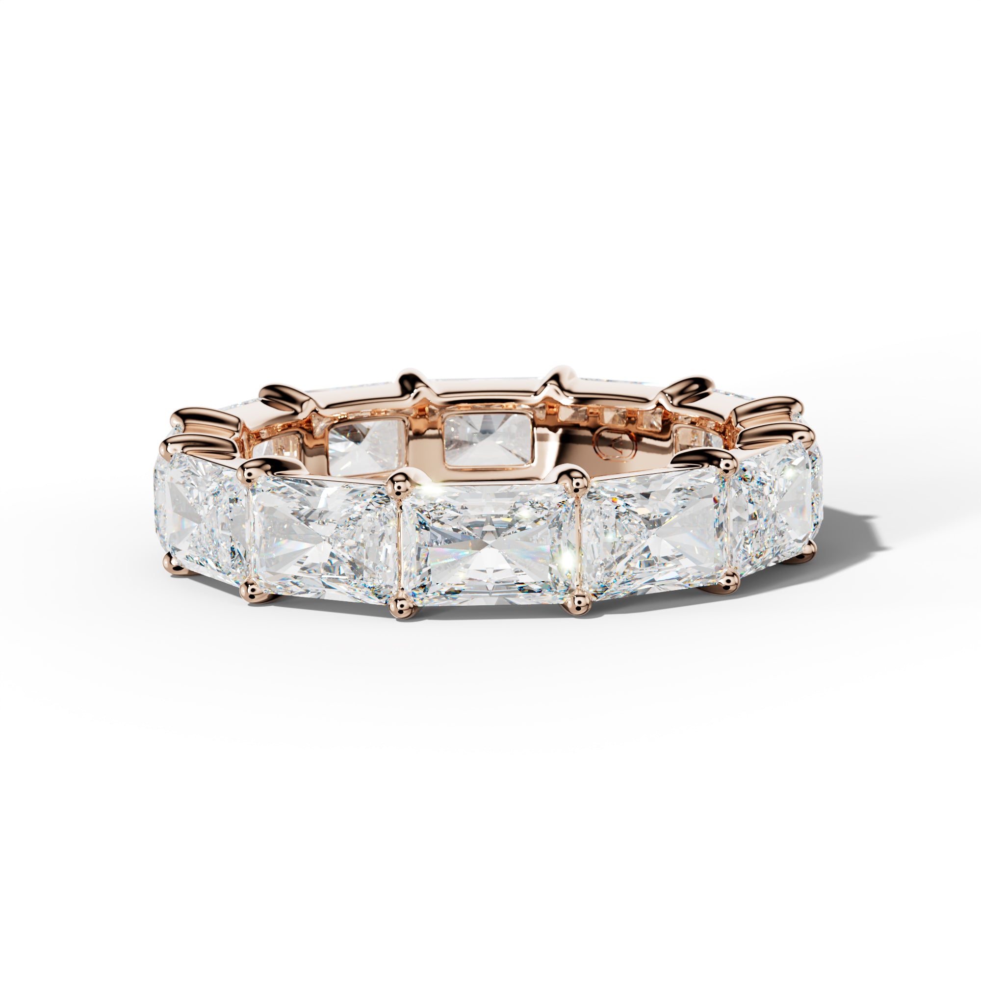 6.0 Carat East West Radiant Diamond Eternity Band Shared Prong Low-Set Design