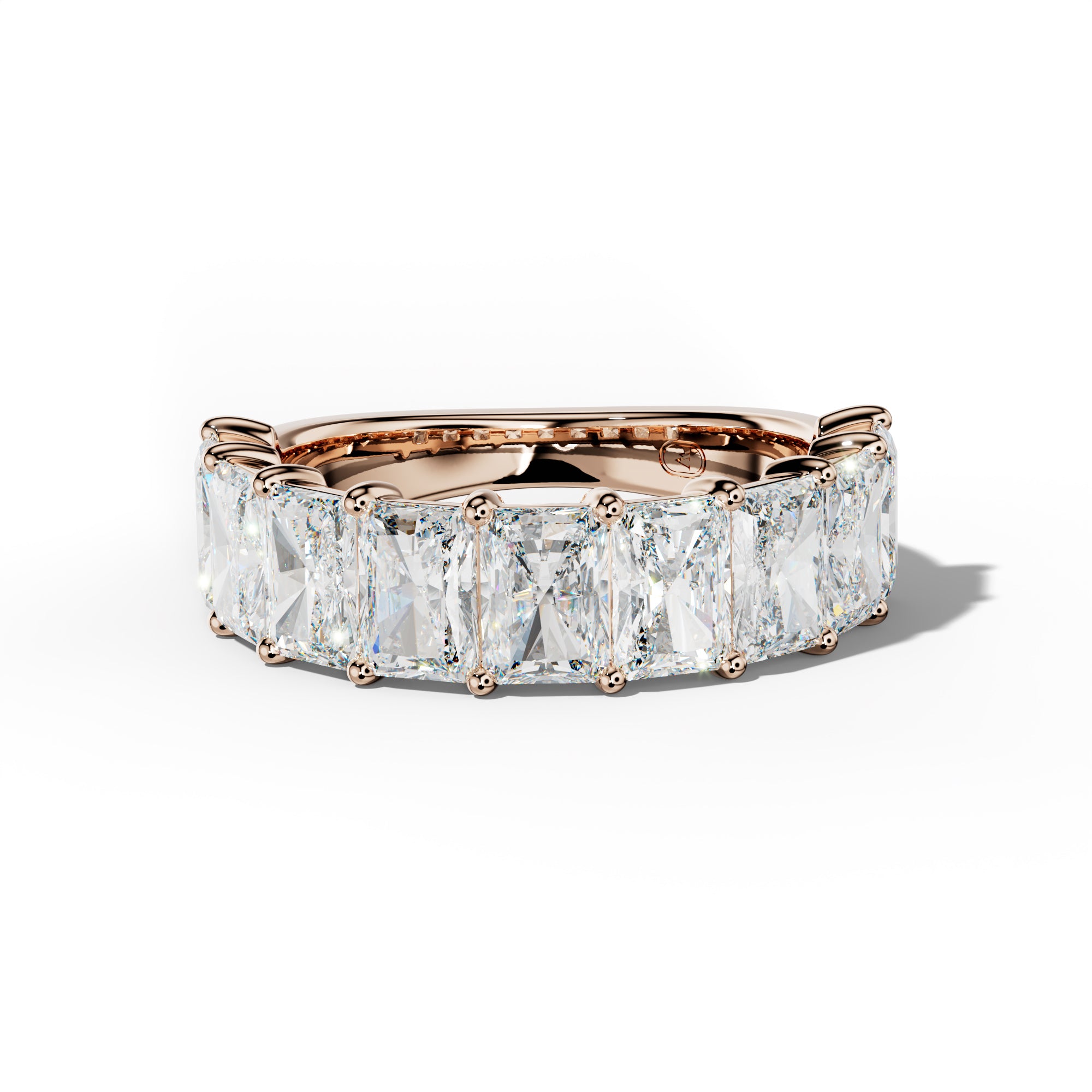 7.0 Carat Radiant Diamond 3/4 Anniversary Band Shared Prong Low-Set Design