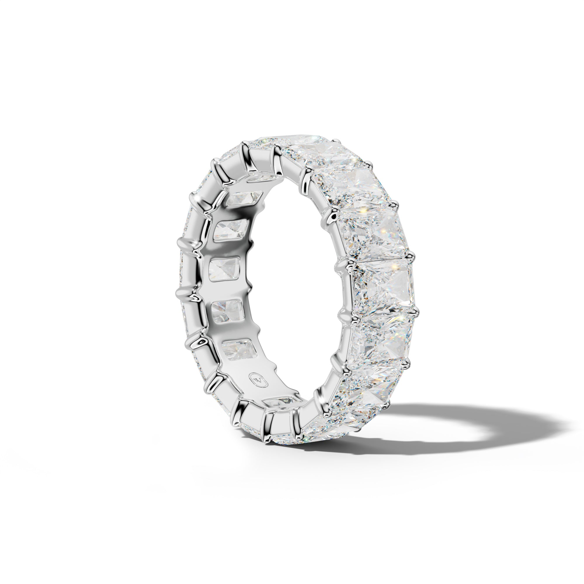 9.0 Carat Radiant Diamond Eternity Band Shared Prong Low-Set Design