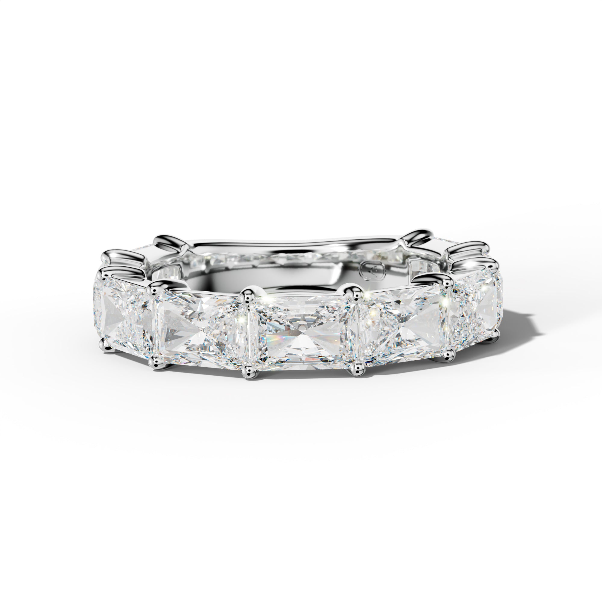 5.0 Carat East West Radiant Diamond 3/4 Anniversary Band Shared Prong Low-Set Design