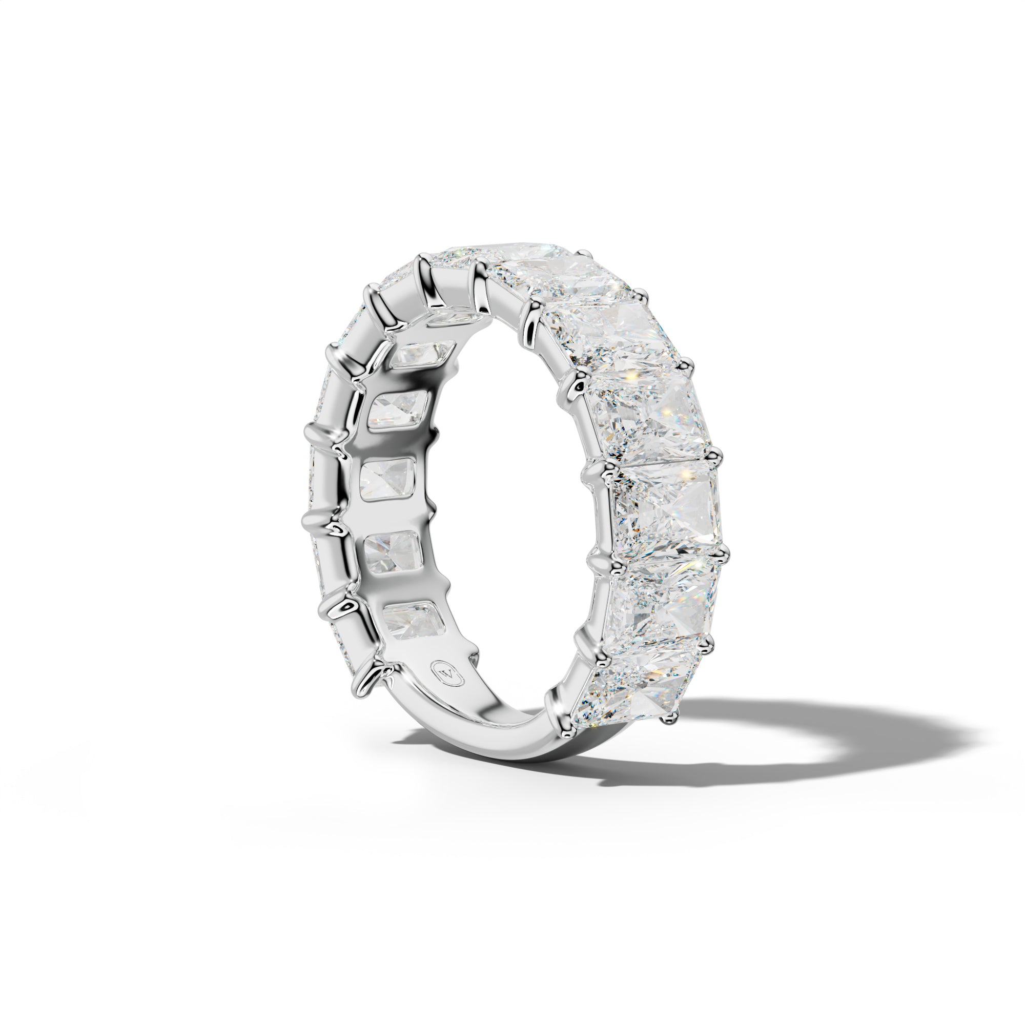 7.0 Carat Radiant Diamond 3/4 Anniversary Band Shared Prong Low-Set Design