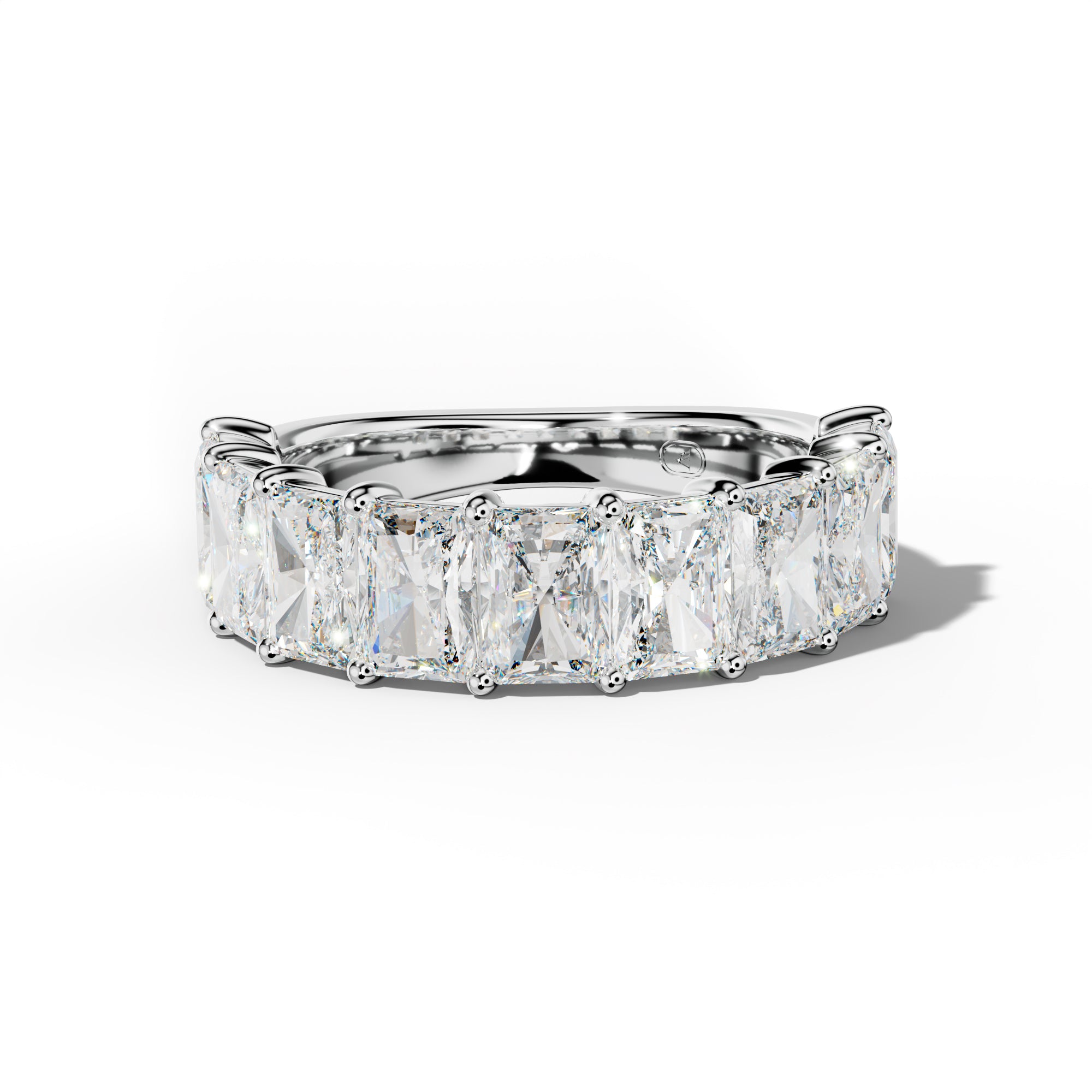 7.0 Carat Radiant Diamond 3/4 Anniversary Band Shared Prong Low-Set Design