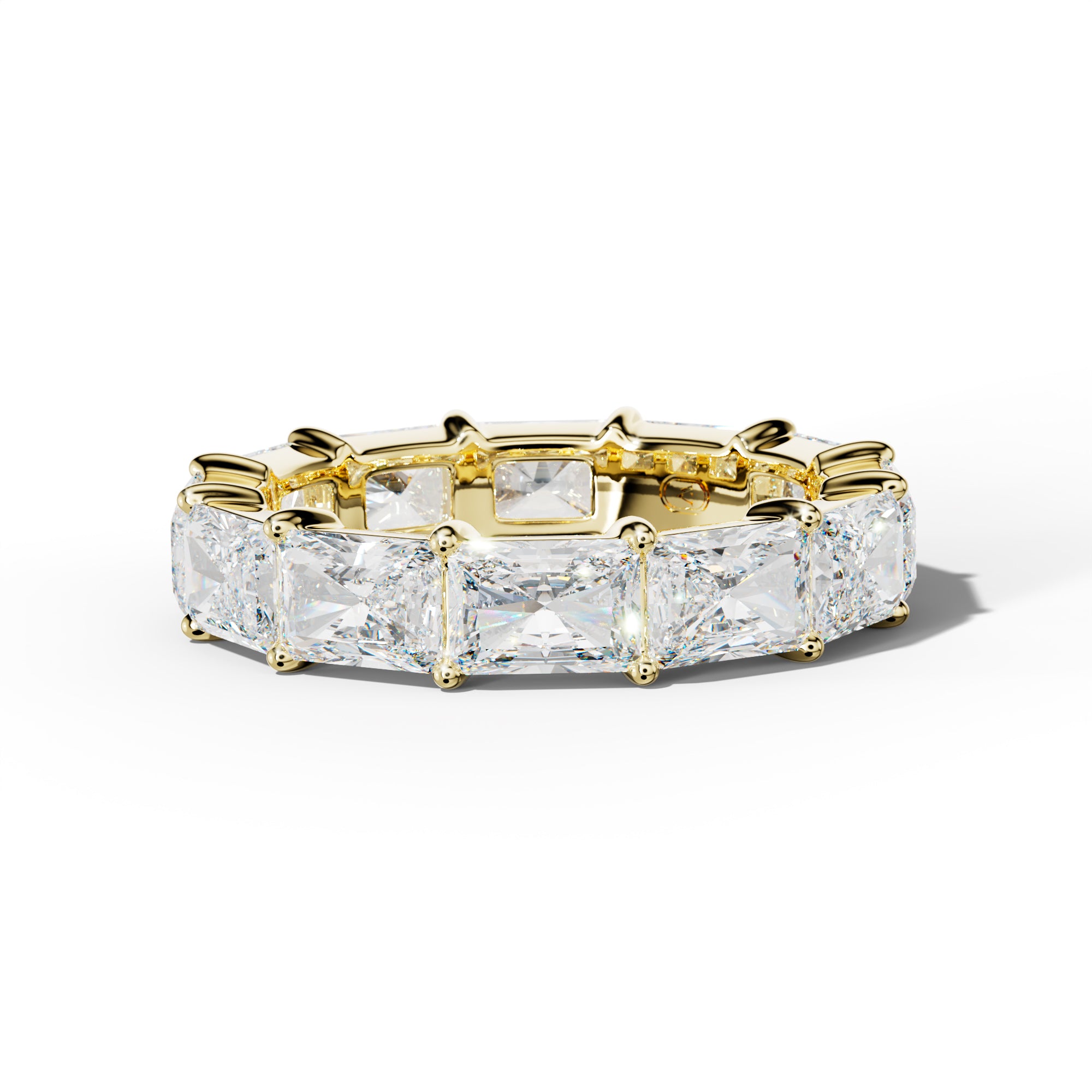 6.0 Carat East West Radiant Diamond Eternity Band Shared Prong Low-Set Design