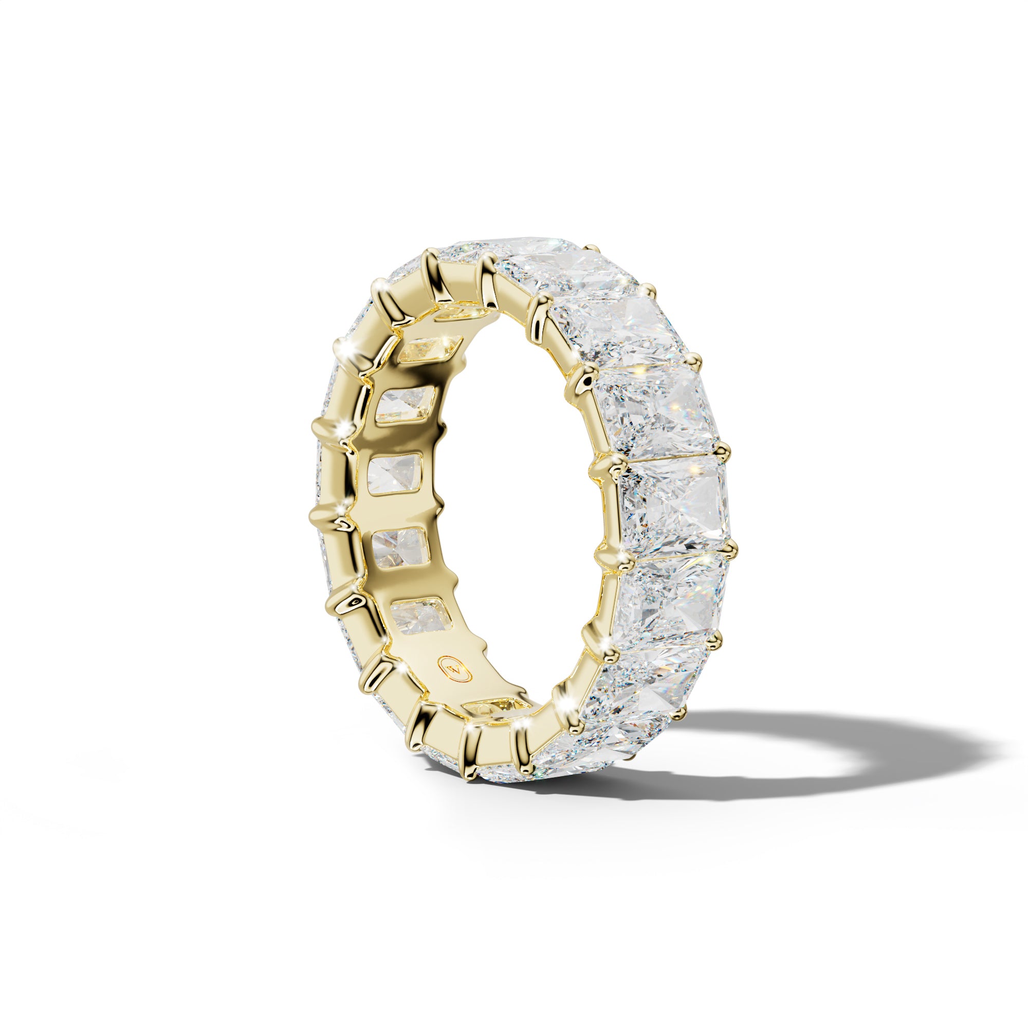 9.0 Carat Radiant Diamond Eternity Band Shared Prong Low-Set Design