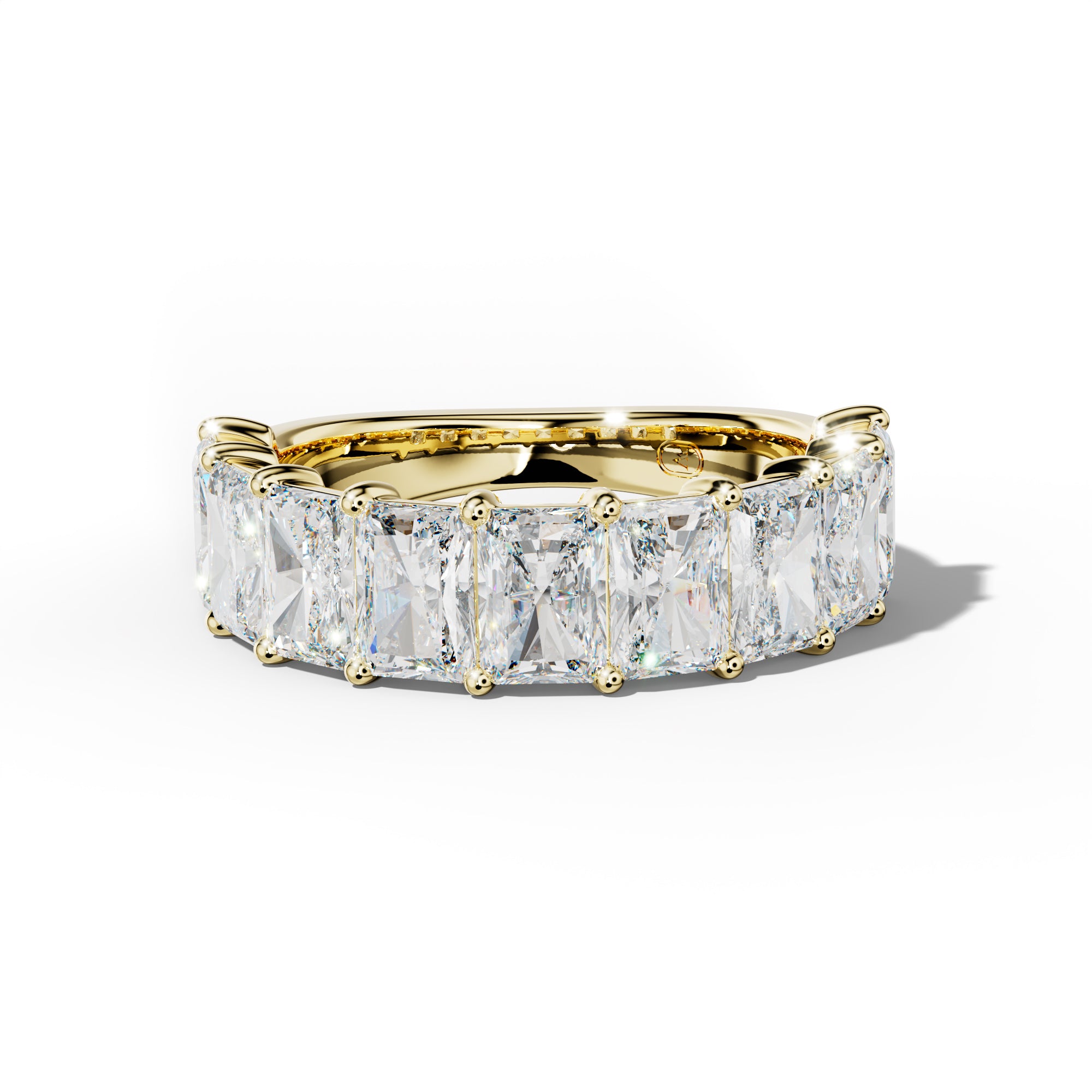 5.0 Carat Radiant Diamond Half Anniversary Band Shared Prong Low-Set Design