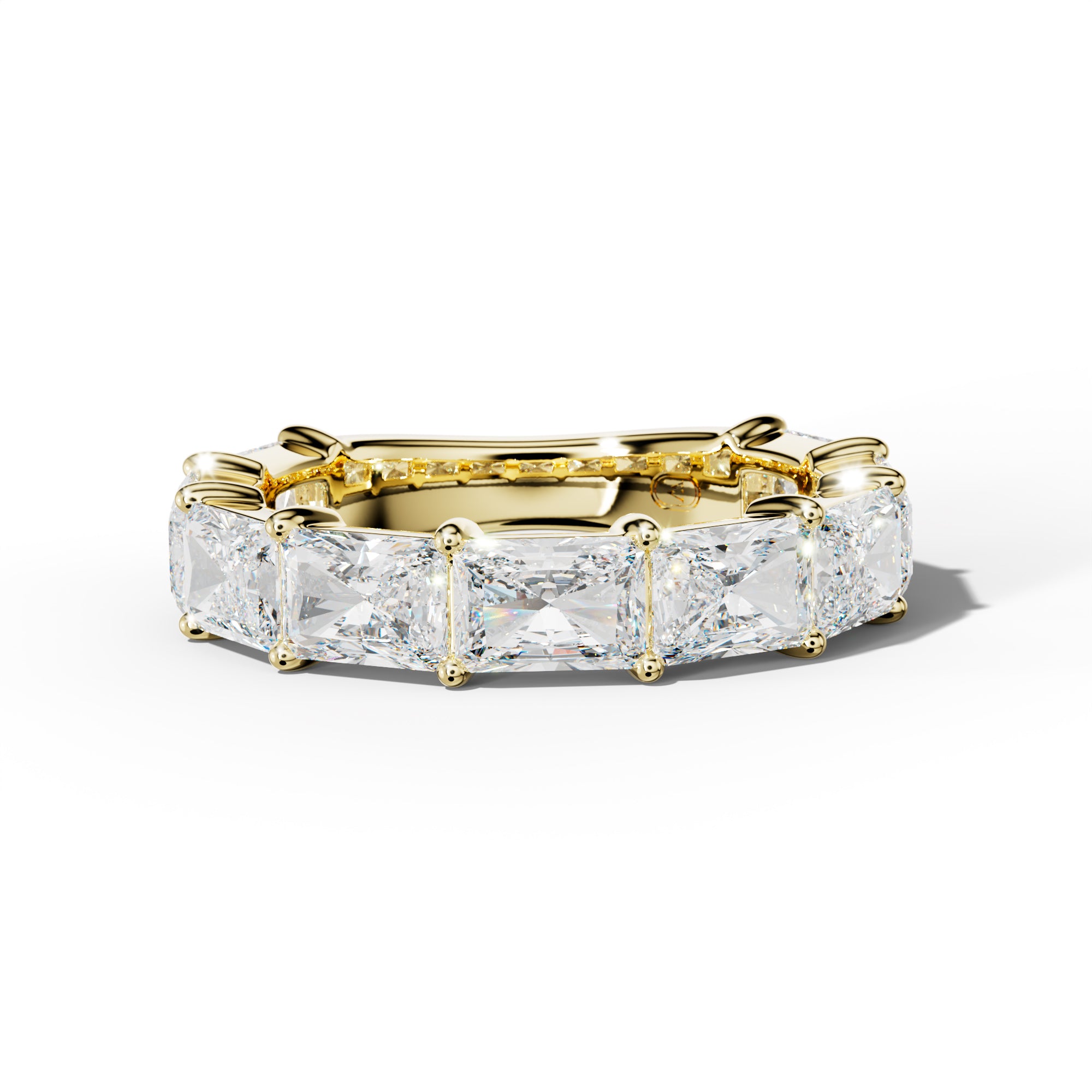 5.0 Carat East West Radiant Diamond 3/4 Anniversary Band Shared Prong Low-Set Design