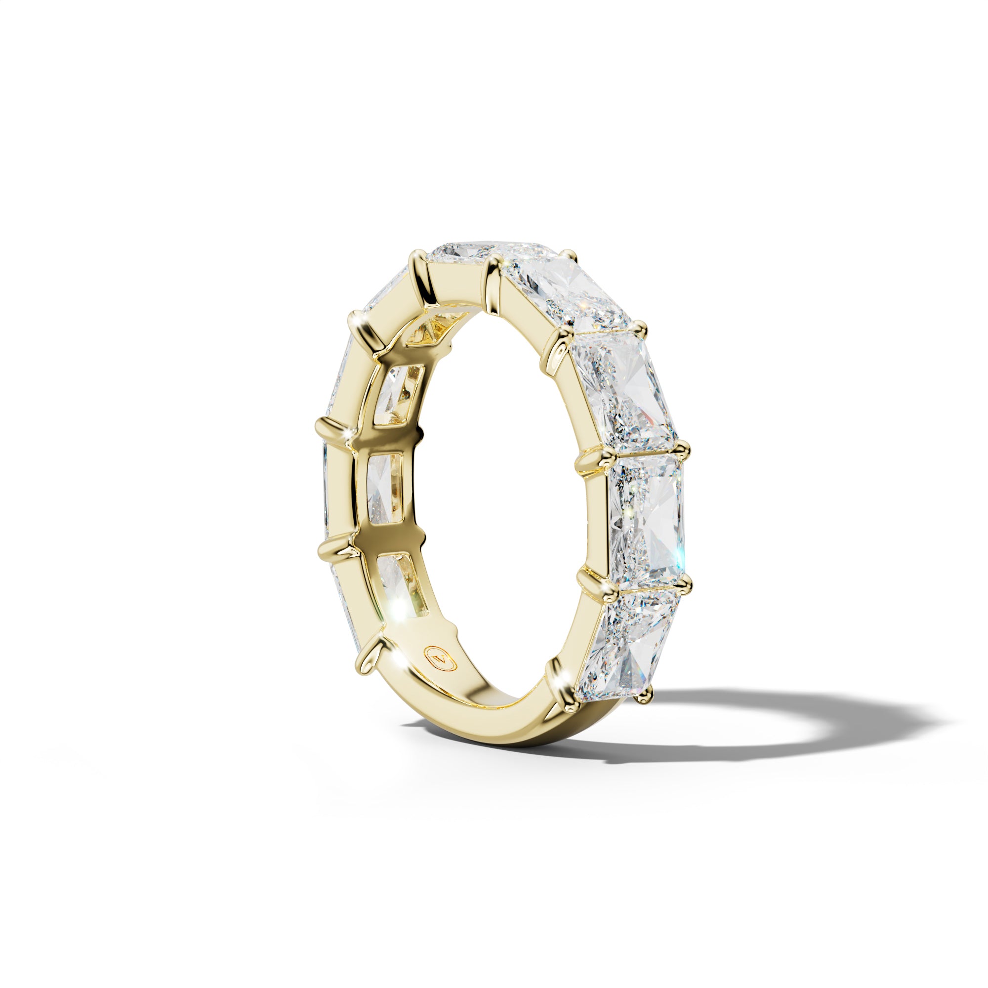 5.0 Carat East West Radiant Diamond 3/4 Anniversary Band Shared Prong Low-Set Design