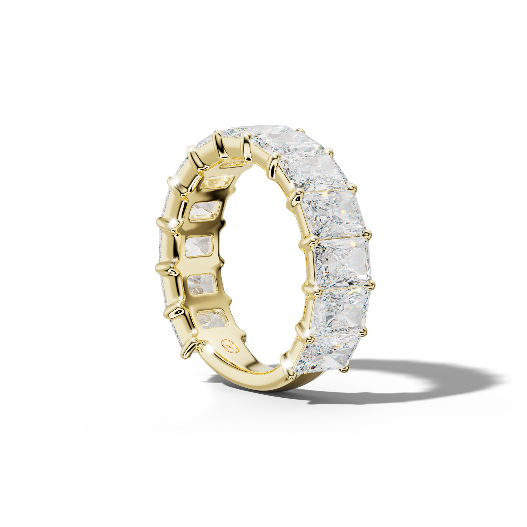 7.0 Carat Radiant Diamond 3/4 Anniversary Band Shared Prong Low-Set Design