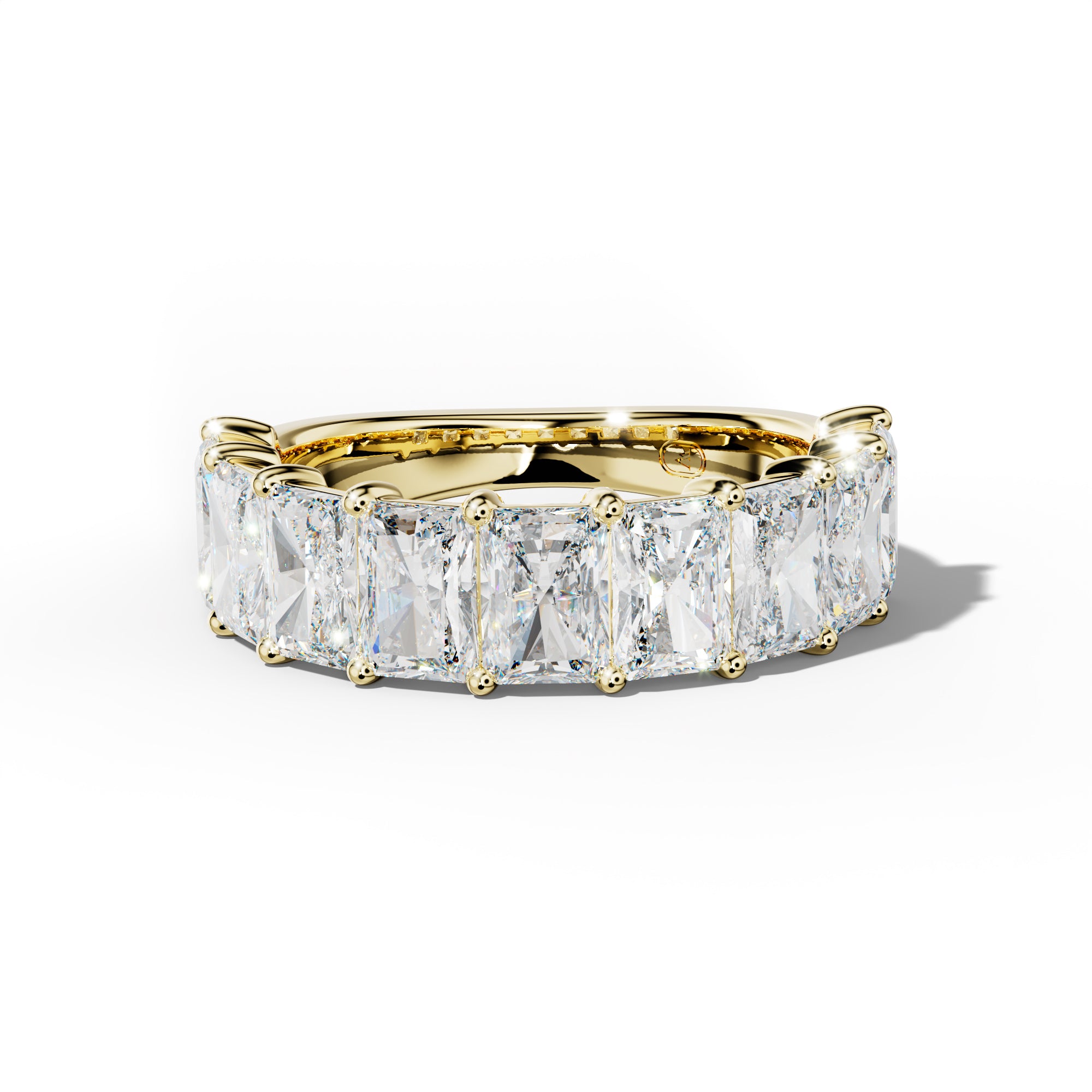 7.0 Carat Radiant Diamond 3/4 Anniversary Band Shared Prong Low-Set Design