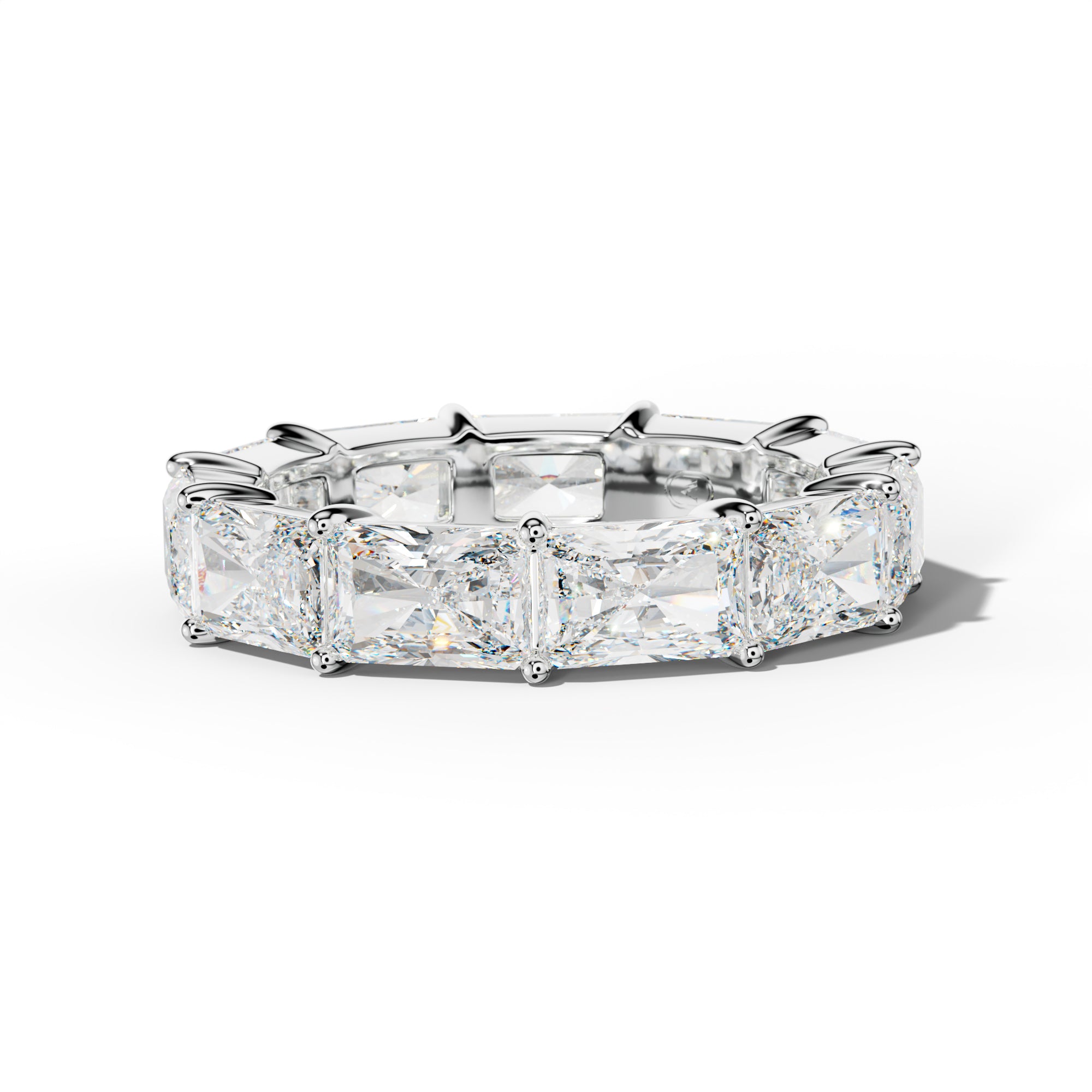 7.0 Carat East West Radiant Diamond Eternity Band Shared Prong Low-Set Design