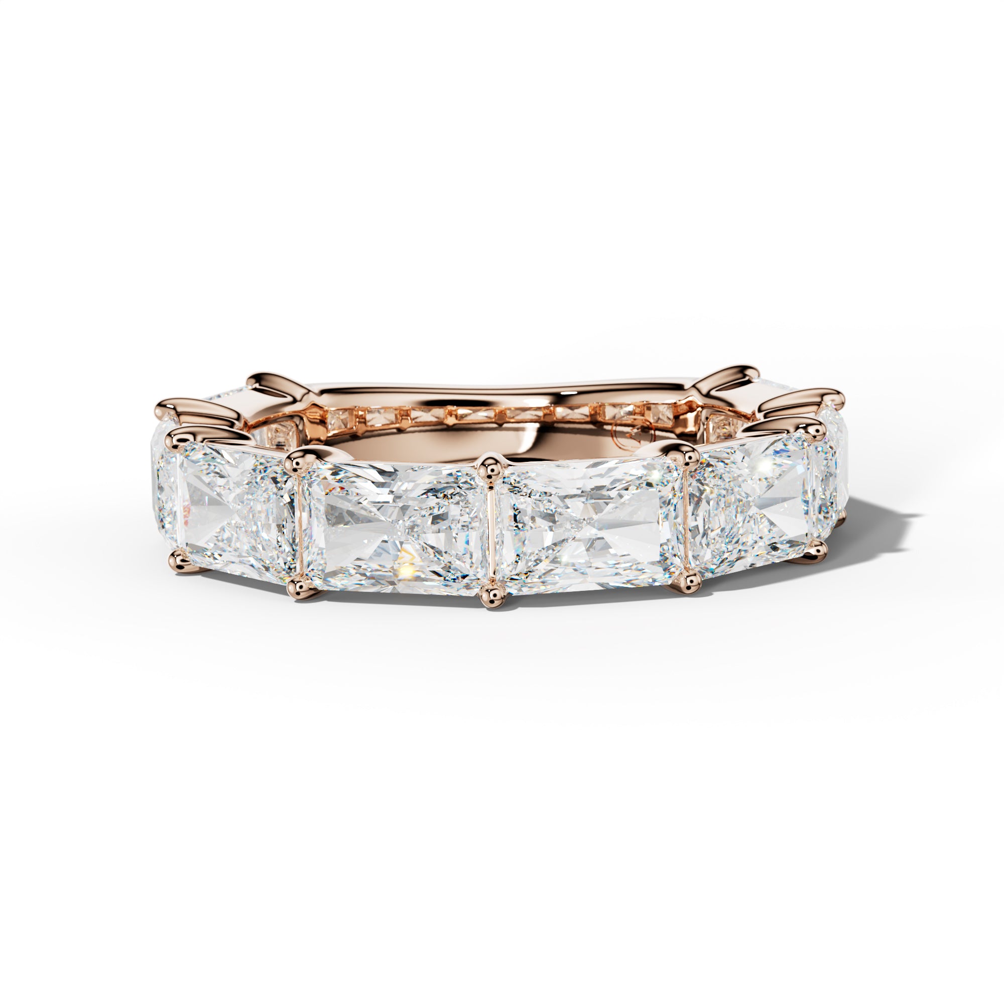 6.0 Carat East West Radiant Diamond 3/4 Anniversary Band Shared Prong Low-Set Design
