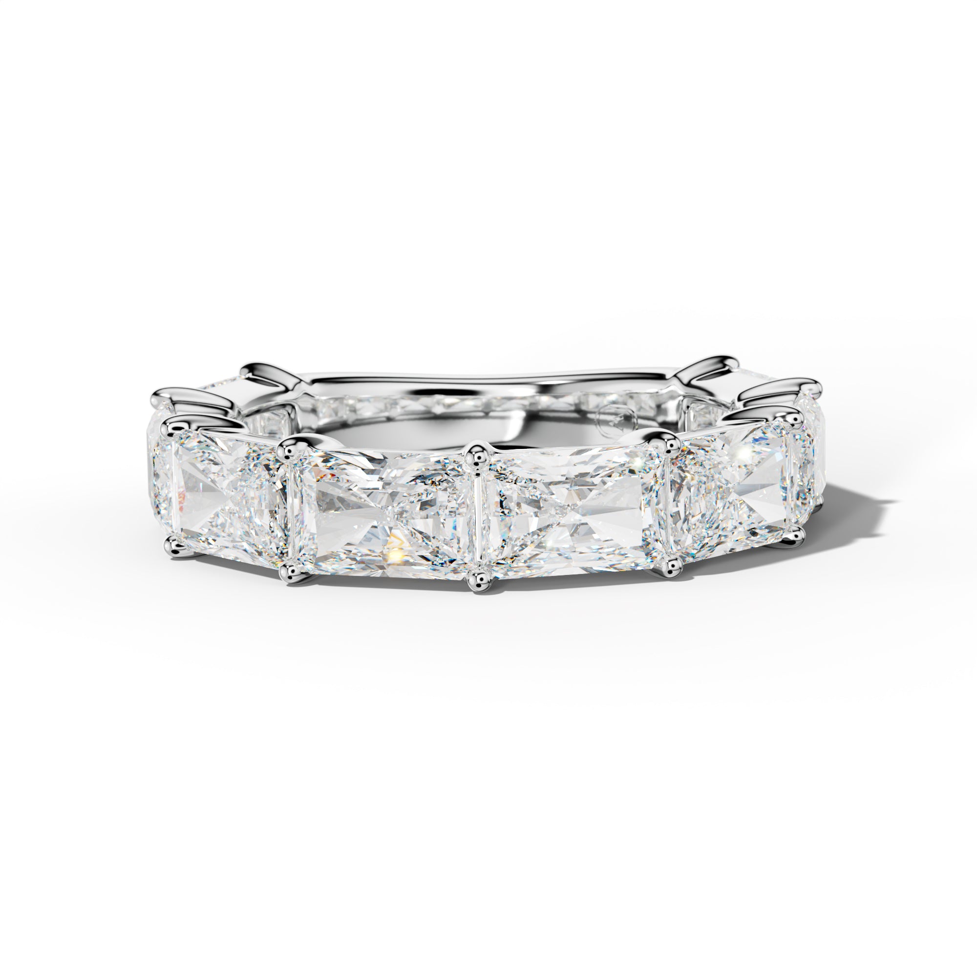 6.0 Carat East West Radiant Diamond 3/4 Anniversary Band Shared Prong Low-Set Design