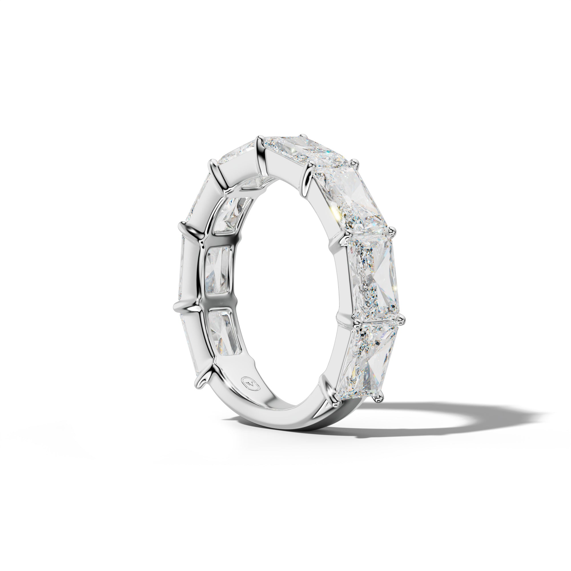 6.0 Carat East West Radiant Diamond 3/4 Anniversary Band Shared Prong Low-Set Design